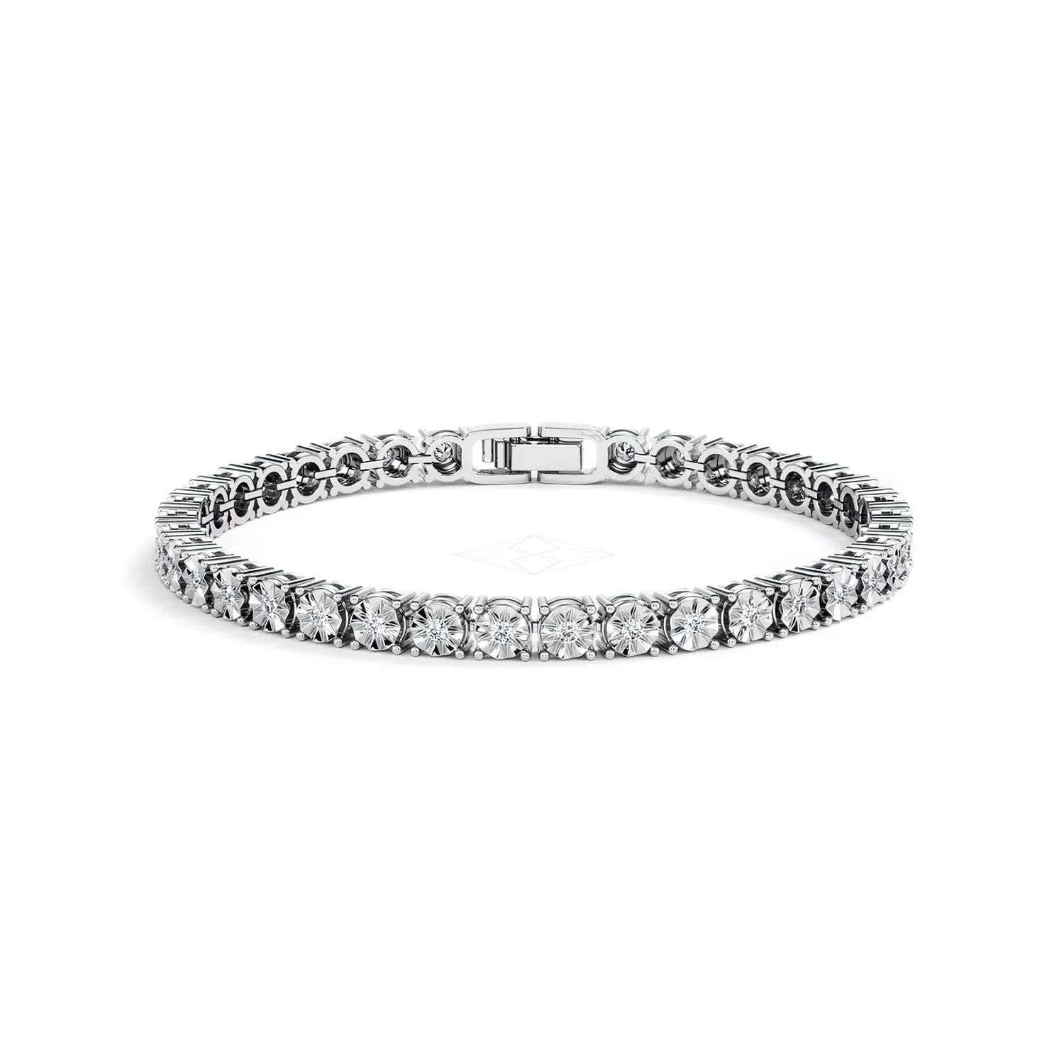 Mens Lab Diamond 1.00ct Tennis Bracelet in 925 Silver - Image 16