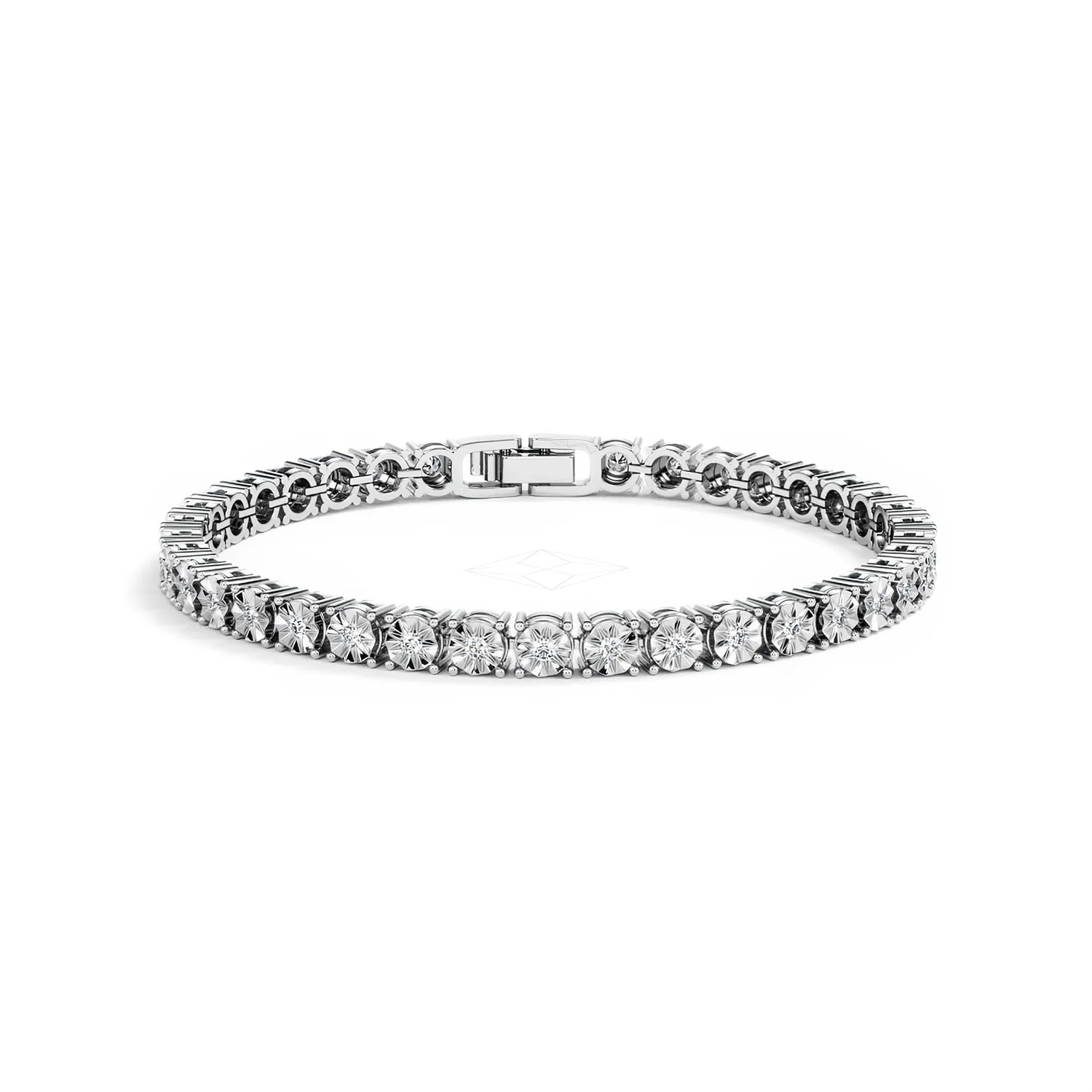 Mens Lab Diamond 1.00ct Tennis Bracelet in 925 Silver - Image 17