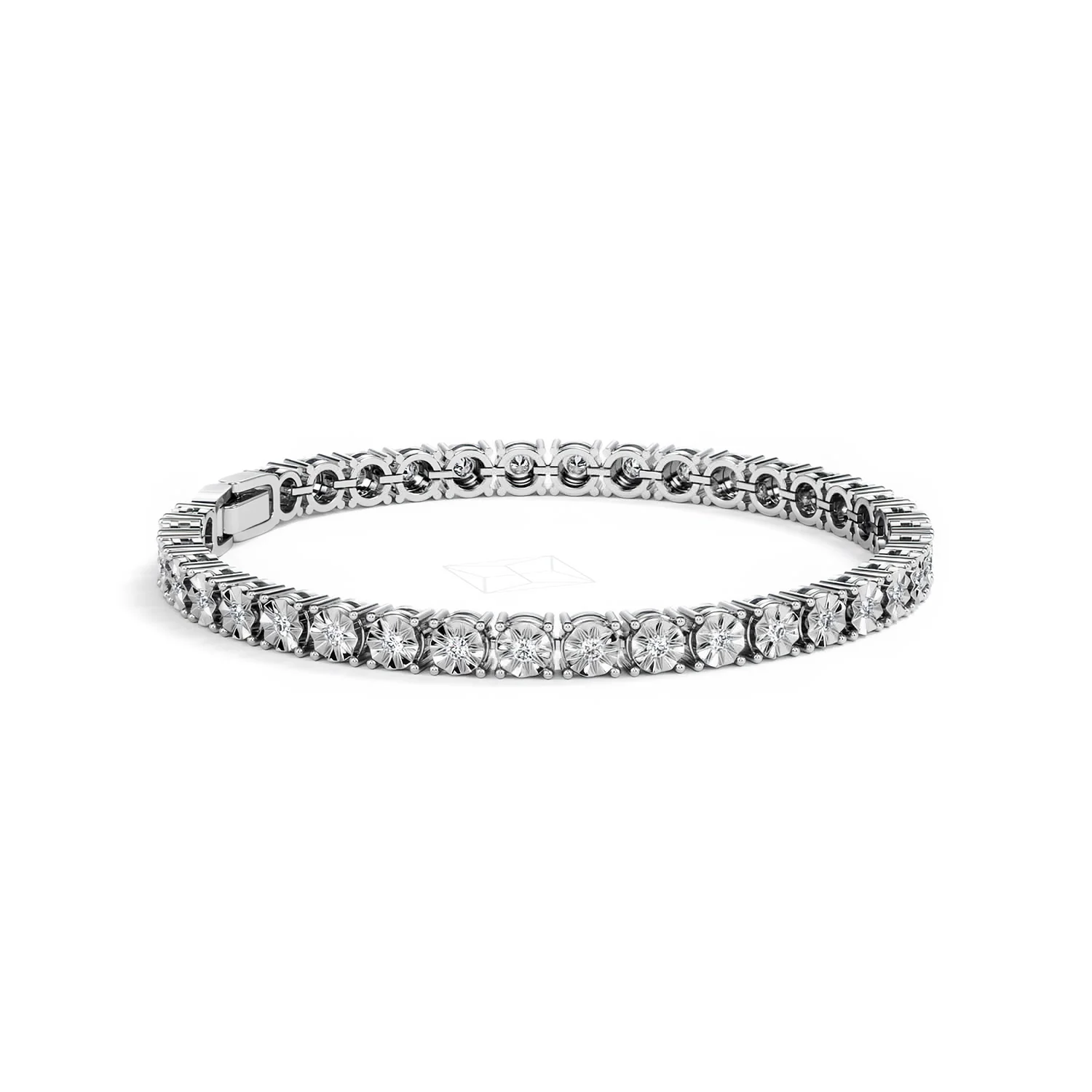 Mens Lab Diamond 1.00ct Tennis Bracelet in 925 Silver - Image 30