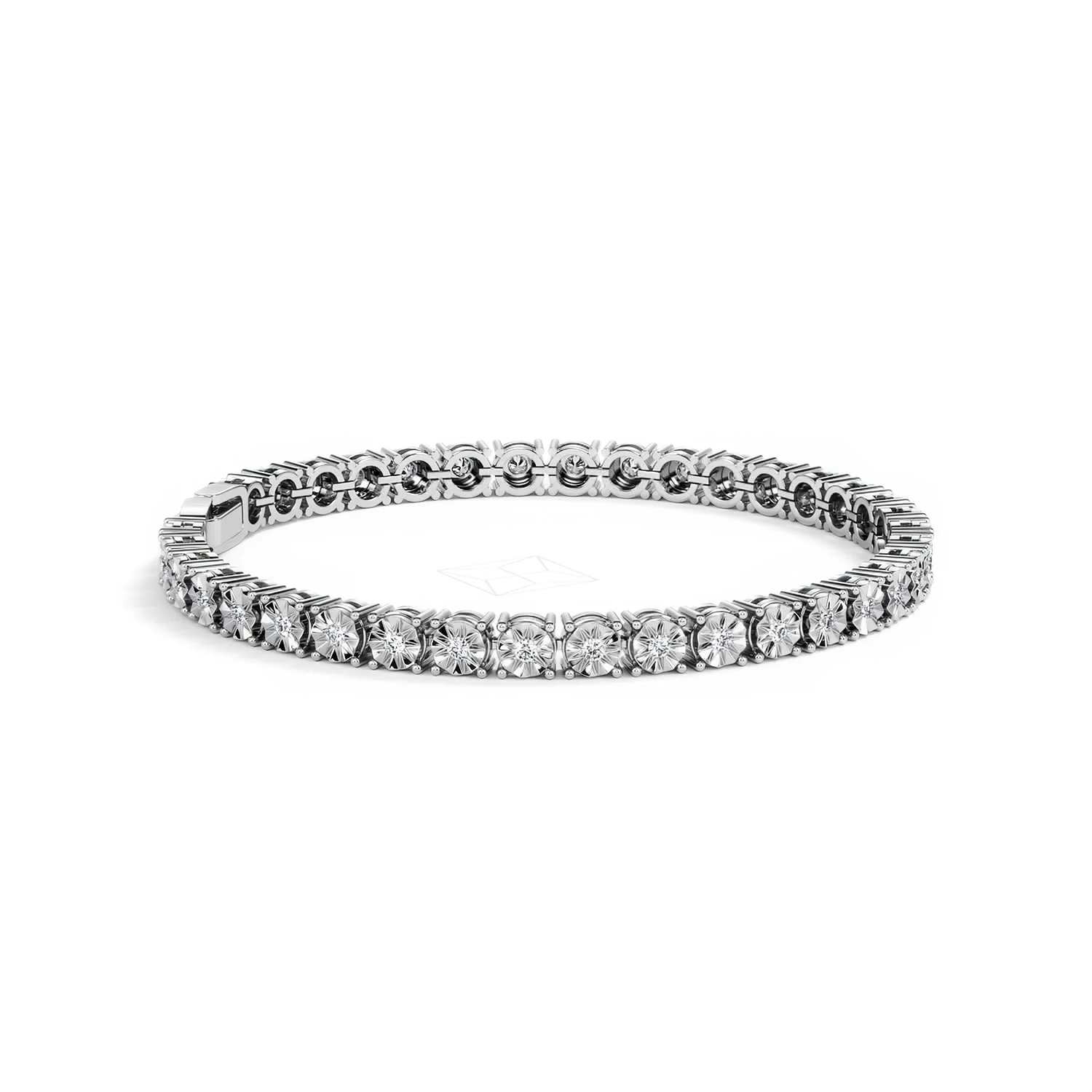 Mens Lab Diamond 1.00ct Tennis Bracelet in 925 Silver - Image 32