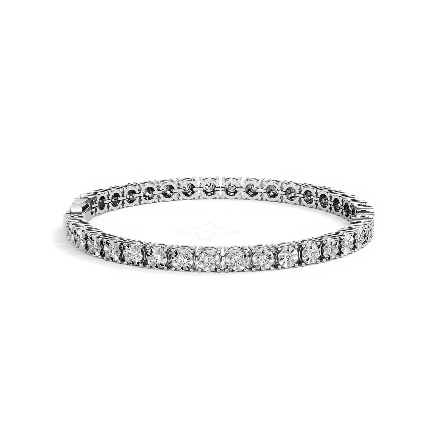 Mens Lab Diamond 1.00ct Tennis Bracelet in 925 Silver - Image 33