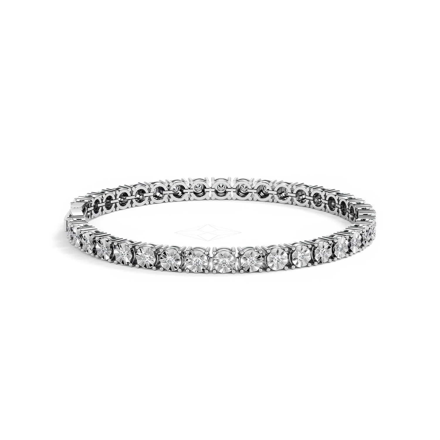 Mens Lab Diamond 1.00ct Tennis Bracelet in 925 Silver - Image 34