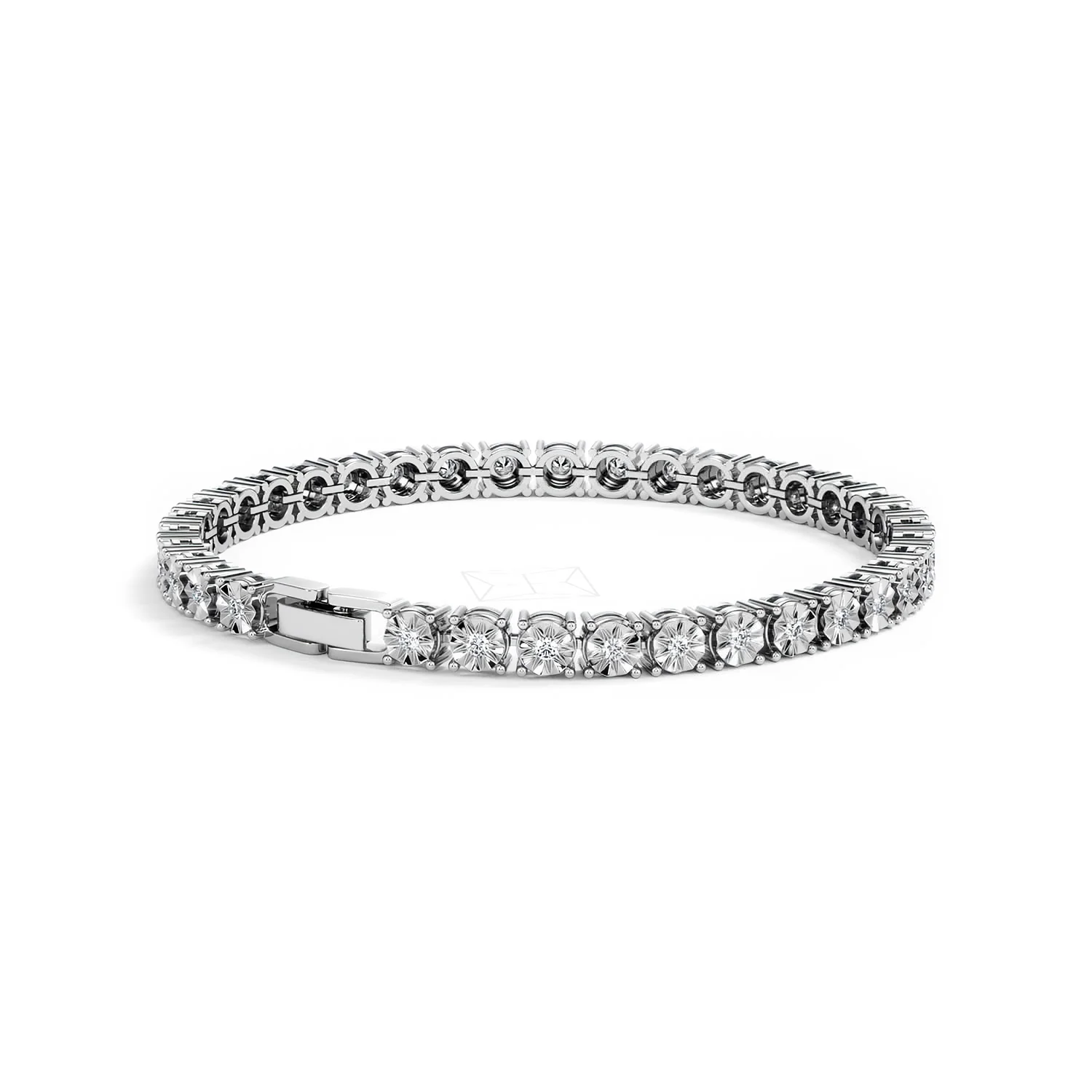 Mens Lab Diamond 1.00ct Tennis Bracelet in 925 Silver - Image 45