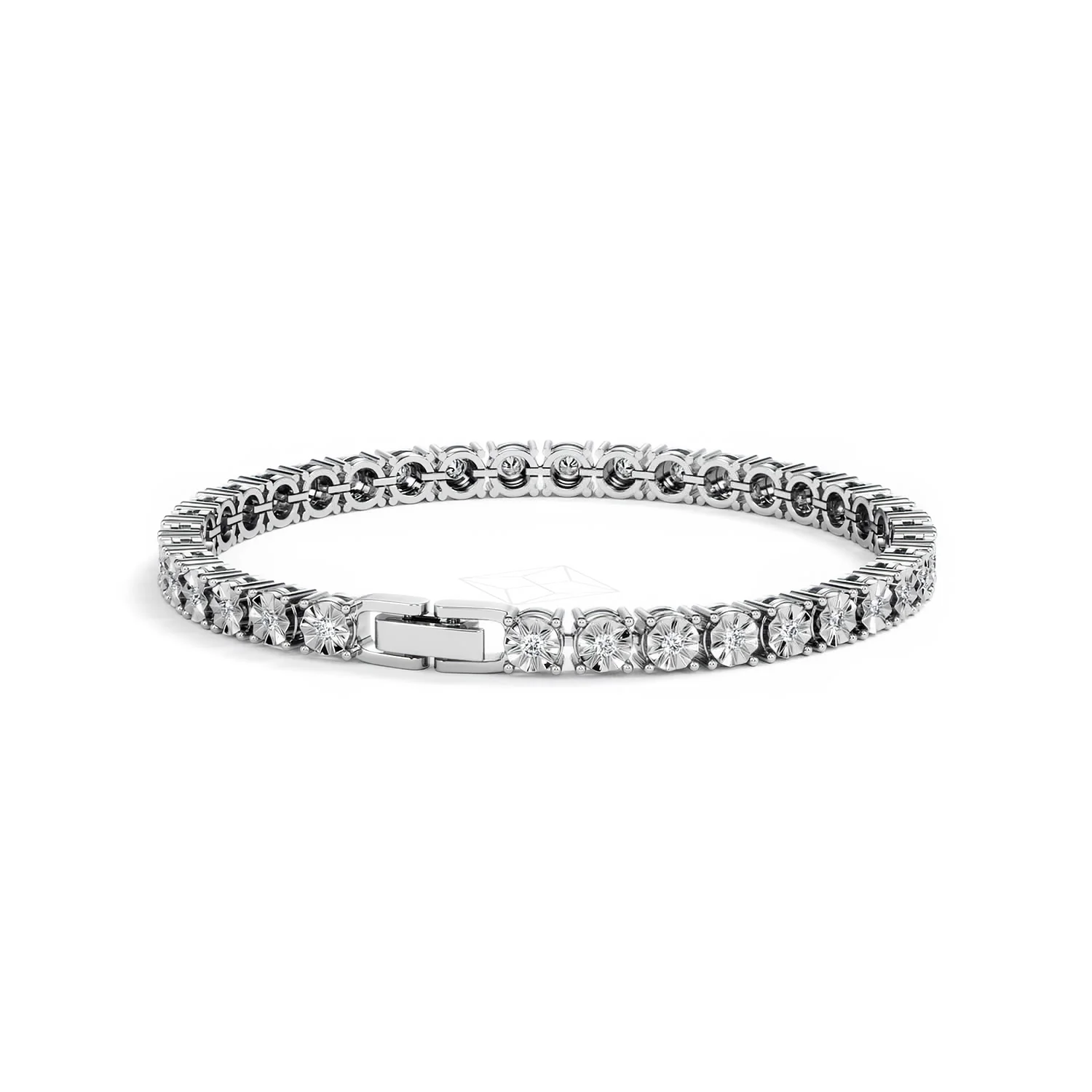 Mens Lab Diamond 1.00ct Tennis Bracelet in 925 Silver - Image 49