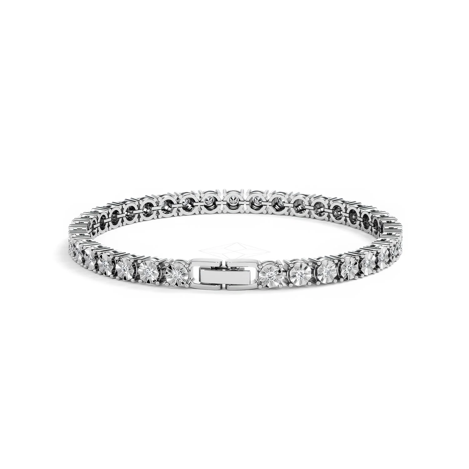 Mens Lab Diamond 1.00ct Tennis Bracelet in 925 Silver - Image 52