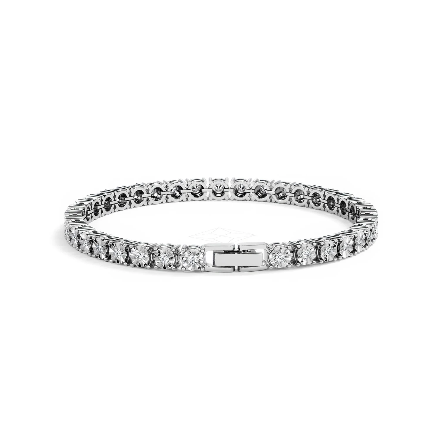Mens Lab Diamond 1.00ct Tennis Bracelet in 925 Silver - Image 54