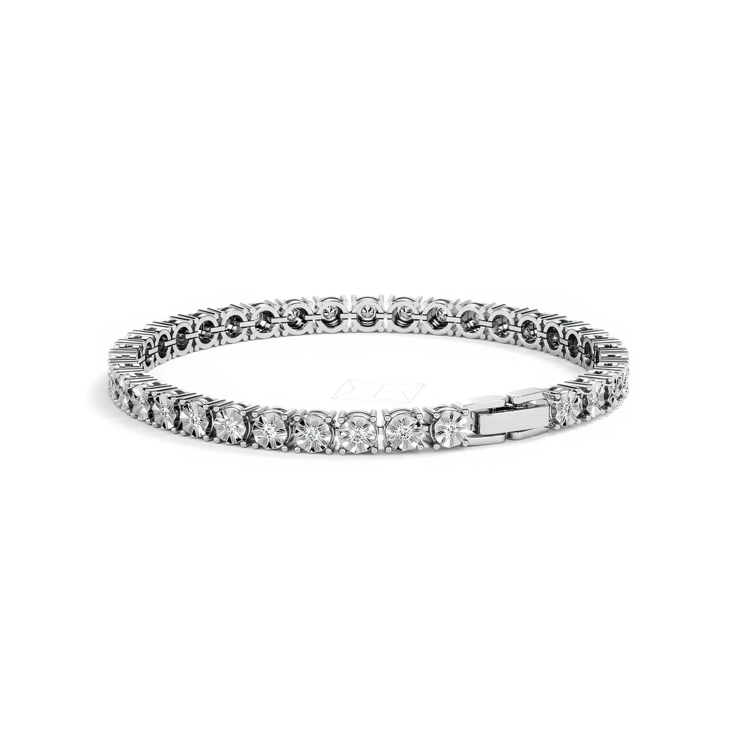 Mens Lab Diamond 1.00ct Tennis Bracelet in 925 Silver - Image 59