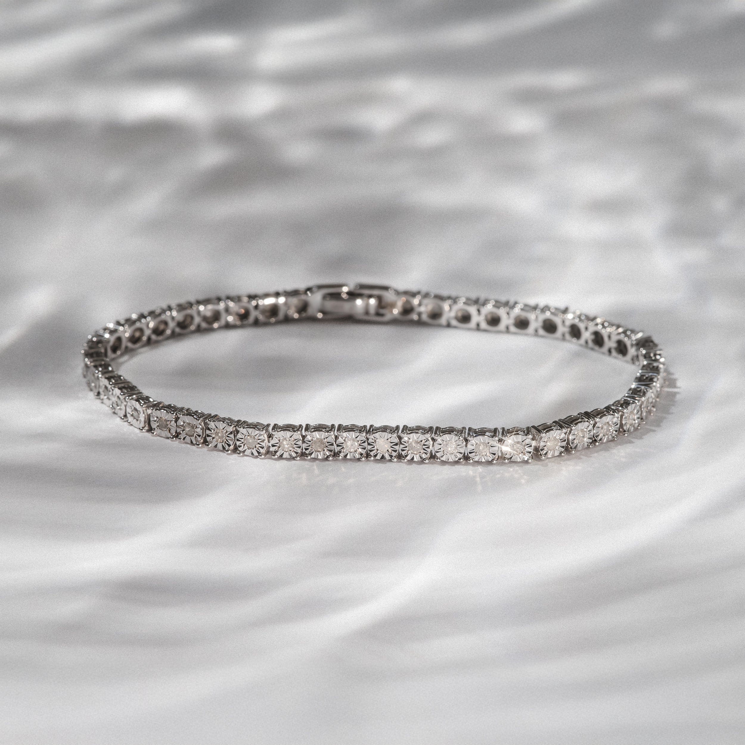 Mens Lab Diamond 1.00ct Tennis Bracelet in 925 Silver - Image 6