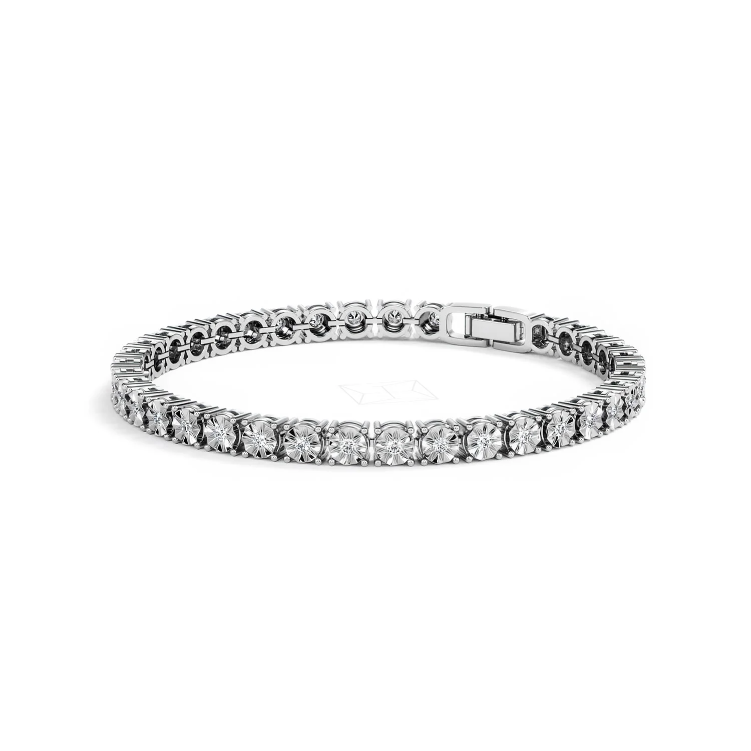 Mens Lab Diamond 1.00ct Tennis Bracelet in 925 Silver - Image 82