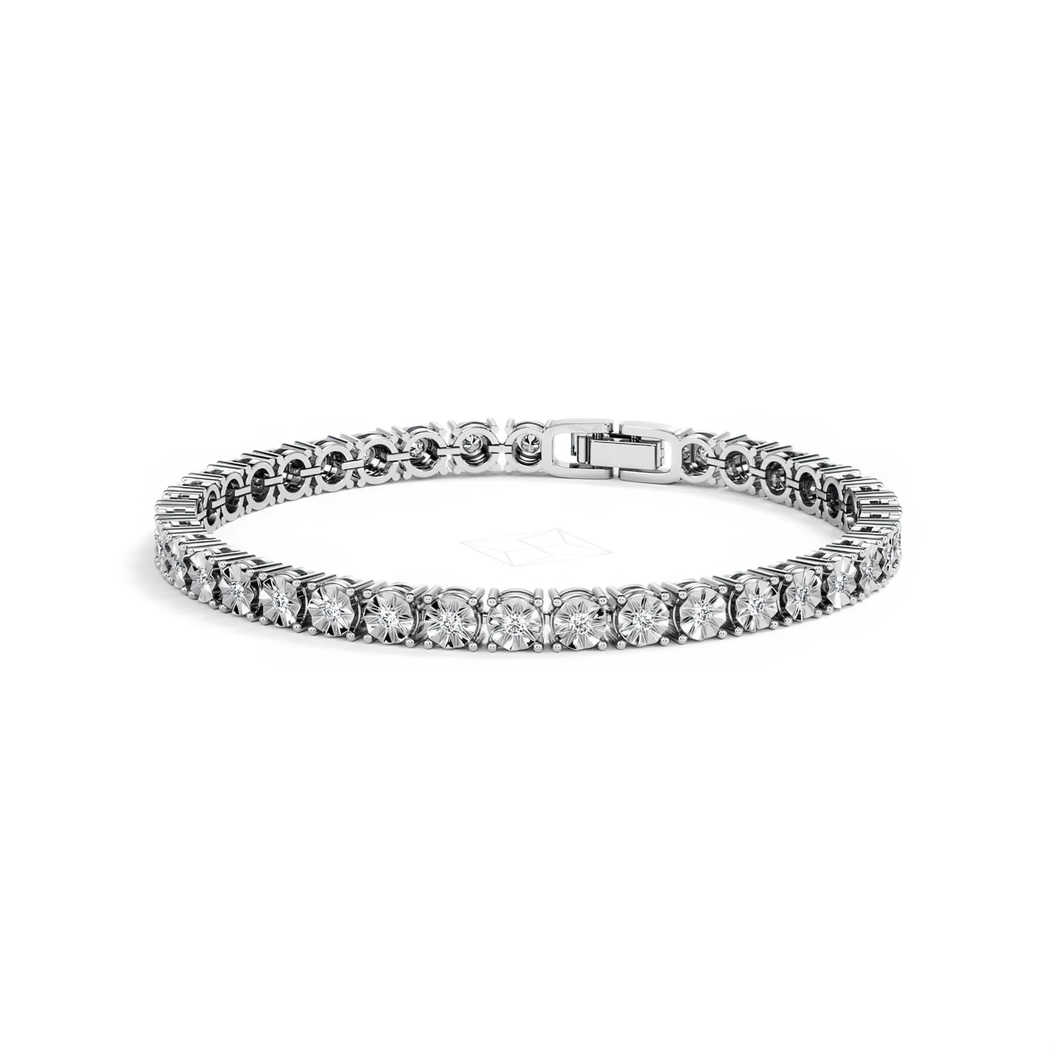 Mens Lab Diamond 1.00ct Tennis Bracelet in 925 Silver - Image 85