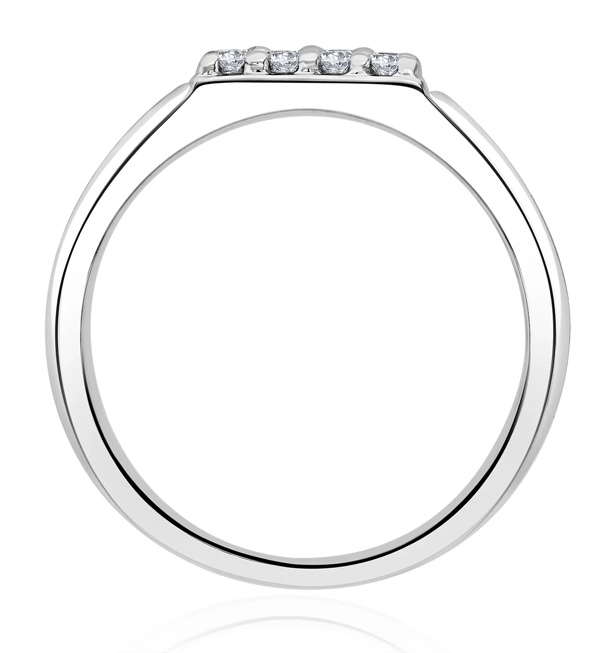 Mens Lab Diamond Encrusted 0.50ct H/Si Signet Ring in Sterling Silver - Image 3