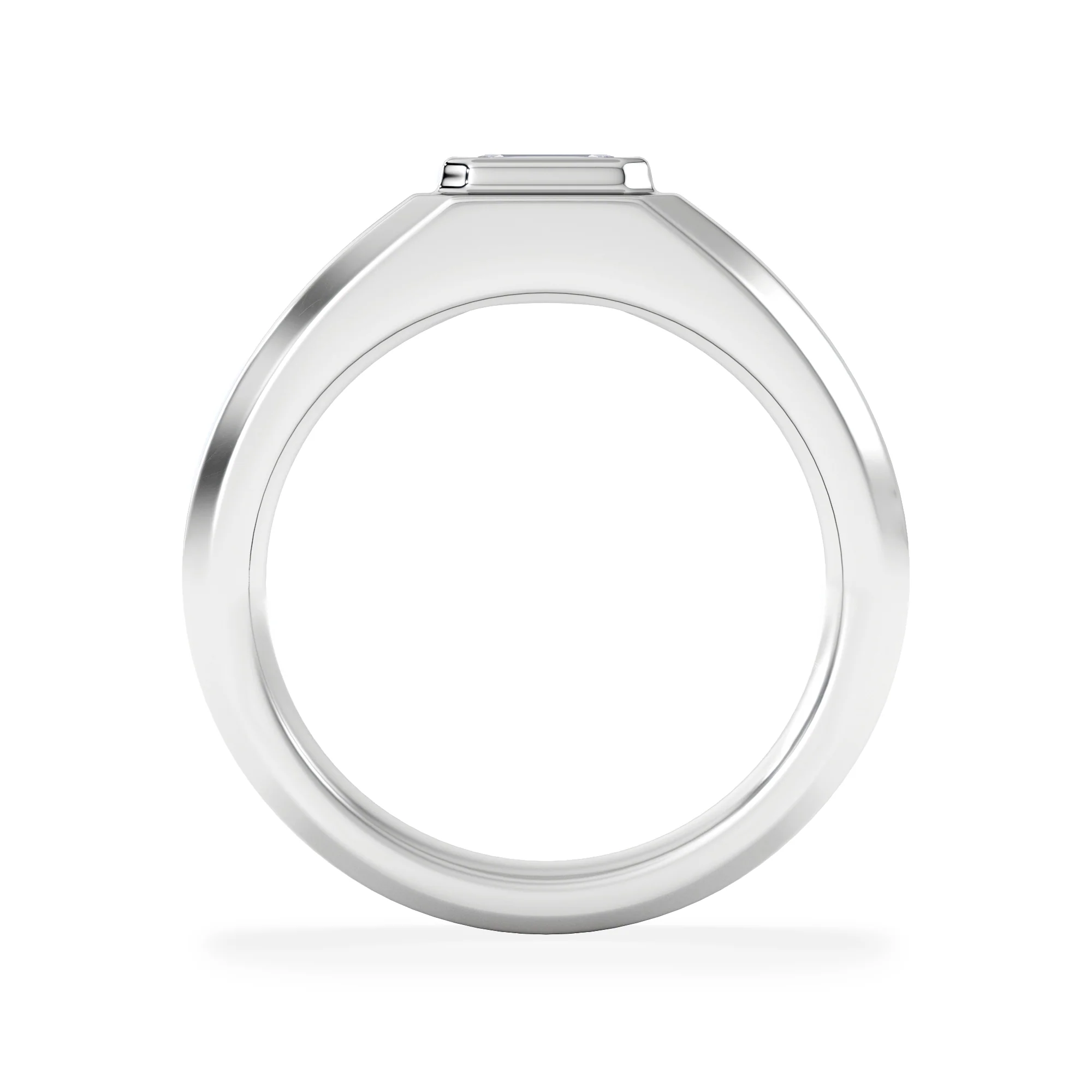 Axis Men's 0.50ct Emerald Cut Lab Diamond Signet Ring in Sterling Silver - Image 3