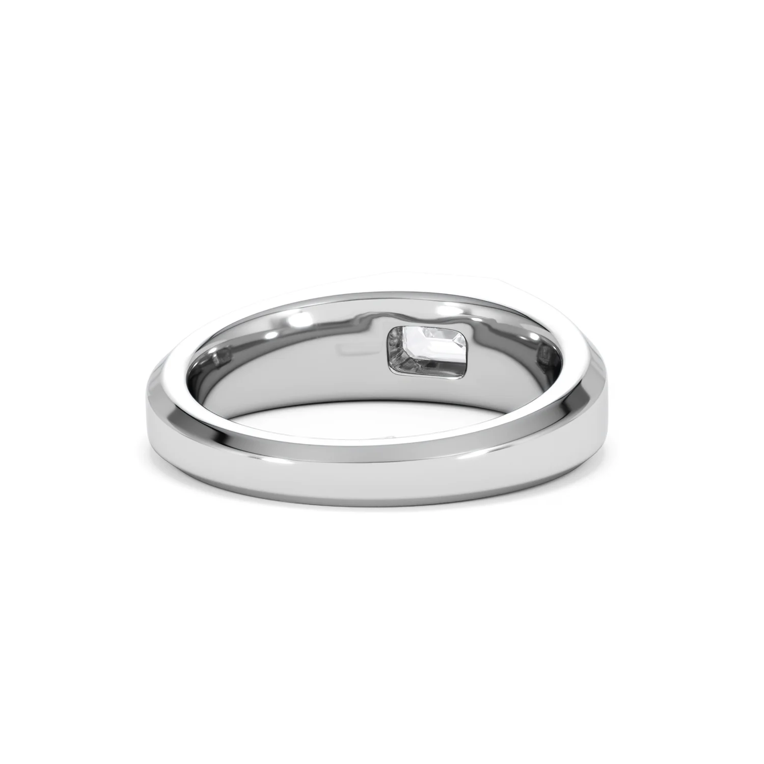 Axis Men's 0.50ct Emerald Cut Lab Diamond Signet Ring in Sterling Silver - Image 45