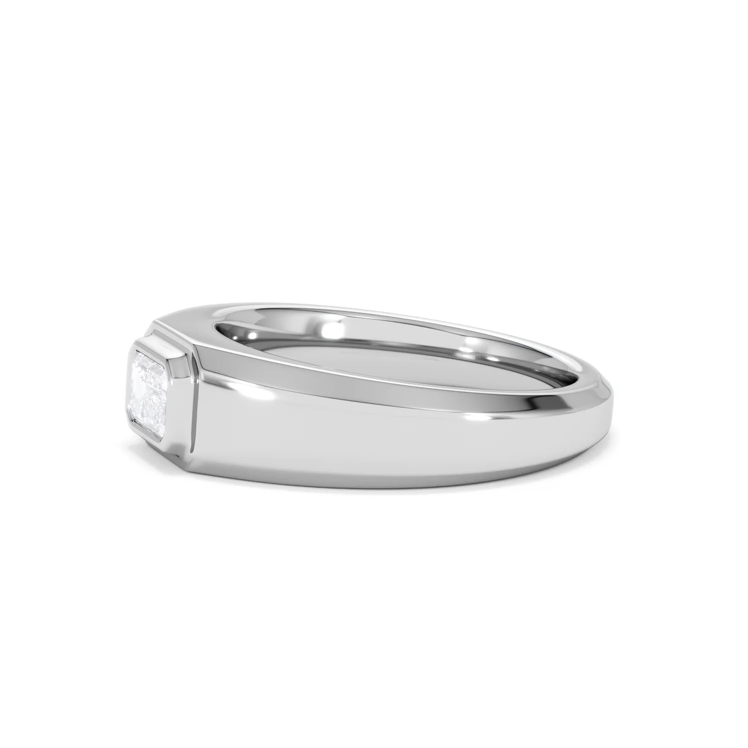 Axis Men's 0.50ct Emerald Cut Lab Diamond Signet Ring in Sterling Silver - Image 74