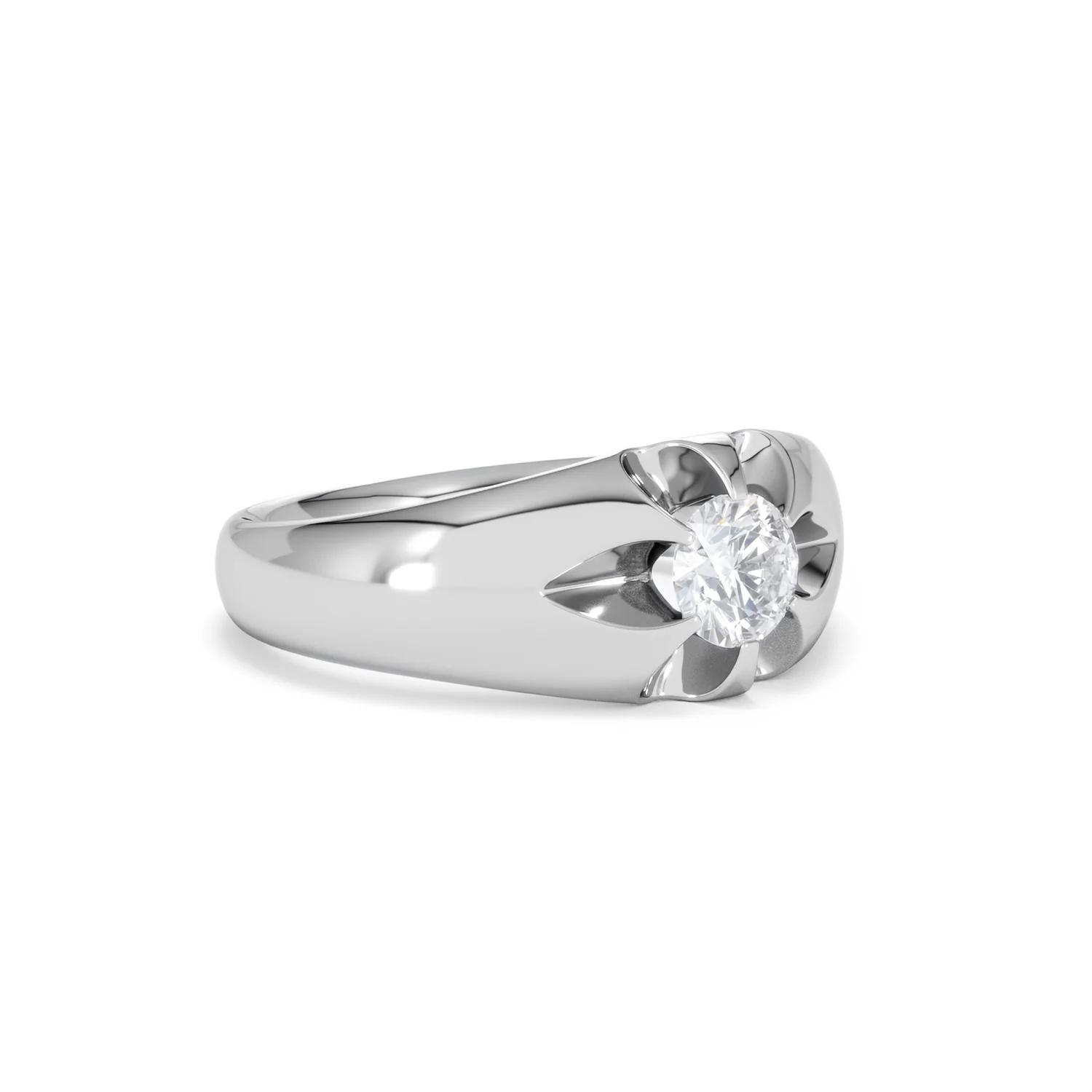 Men's Lab Diamond Signet Ring 0.50ct Round Cut in 925 Silver - Image 16