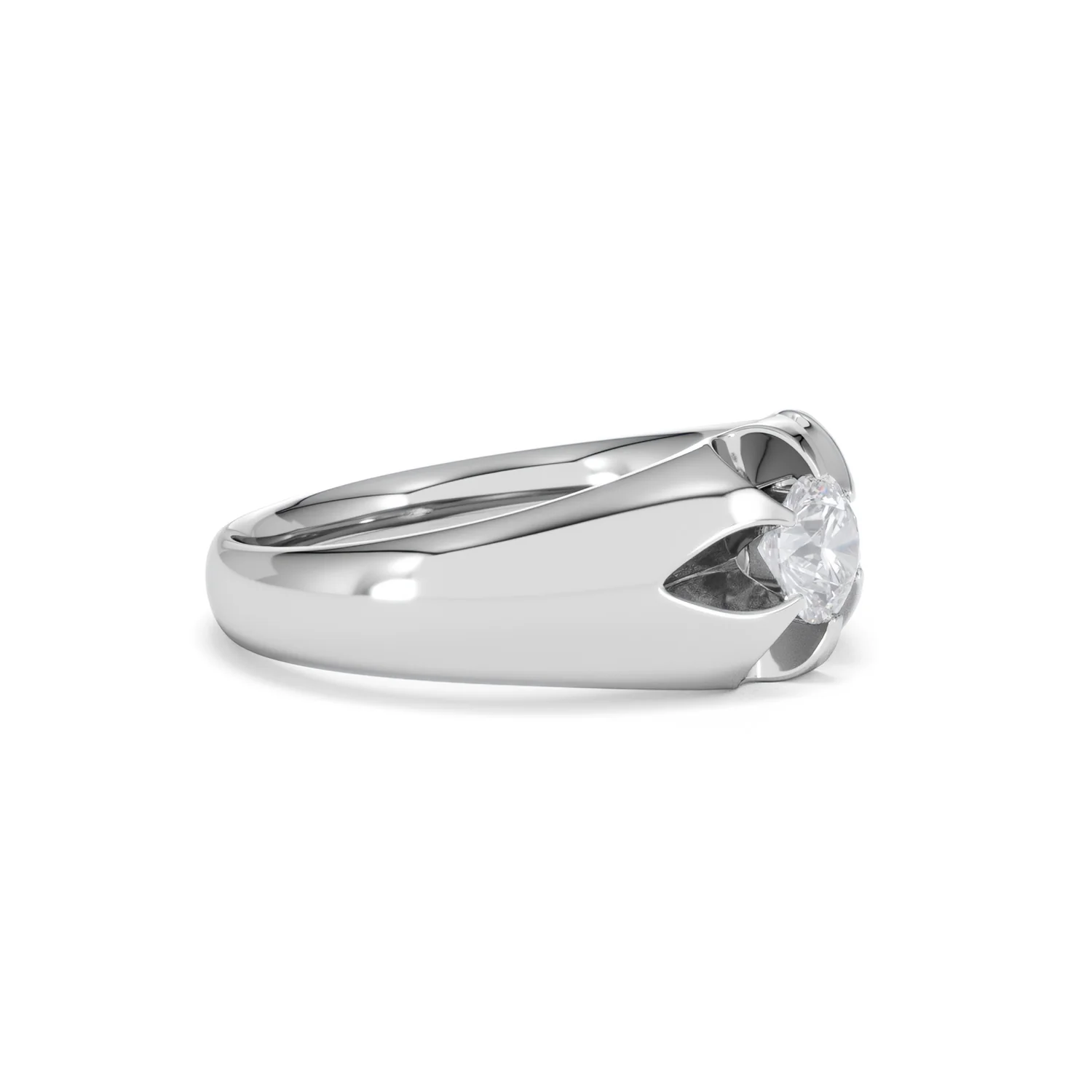 Men's Lab Diamond Signet Ring 0.50ct Round Cut in 925 Silver - Image 21
