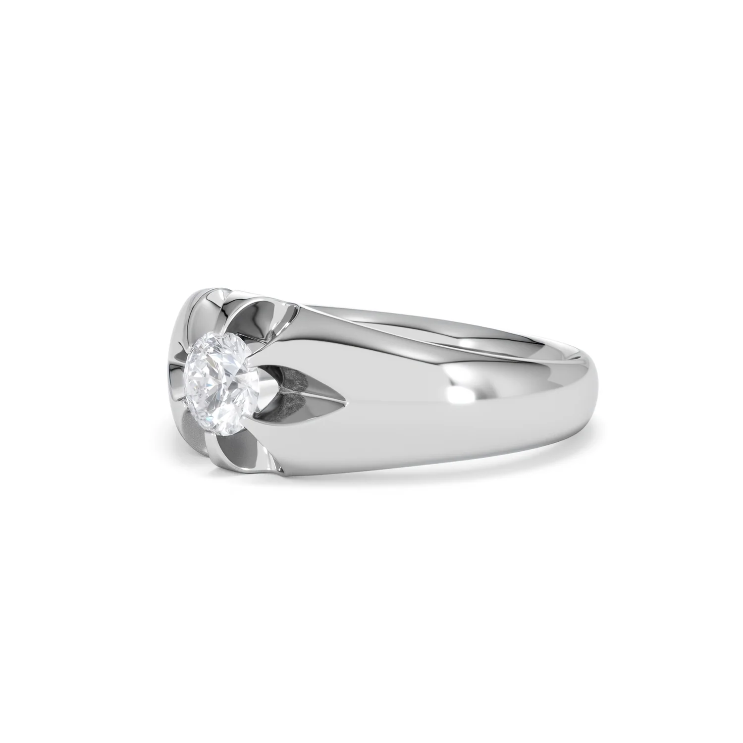 Men's Lab Diamond Signet Ring 0.50ct Round Cut in 925 Silver - Image 78