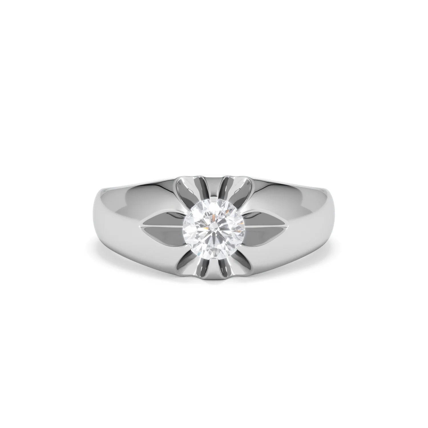 Men's Lab Diamond Signet Ring 0.50ct Round Cut in 925 Silver - Image 8