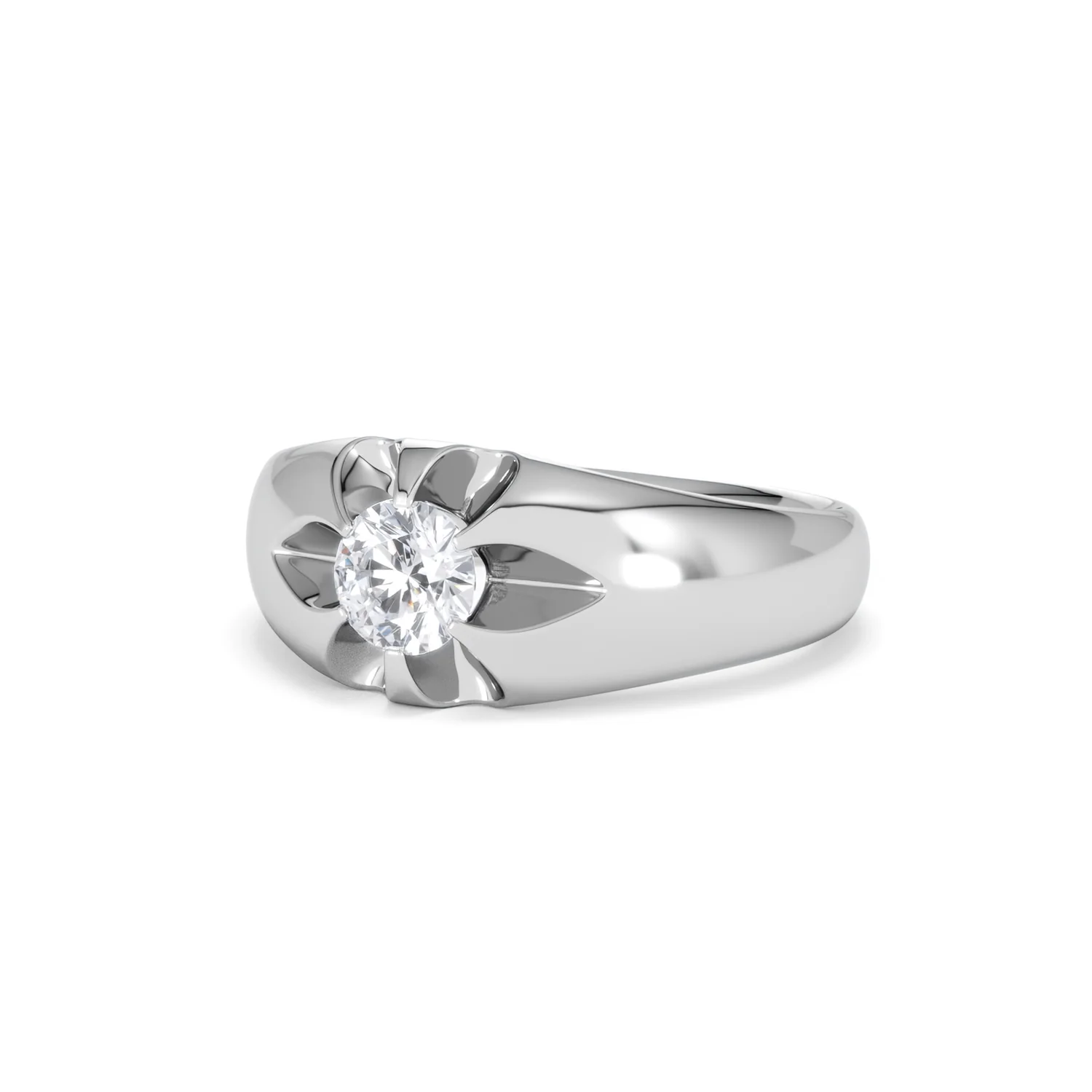 Men's Lab Diamond Signet Ring 0.50ct Round Cut in 925 Silver - Image 82