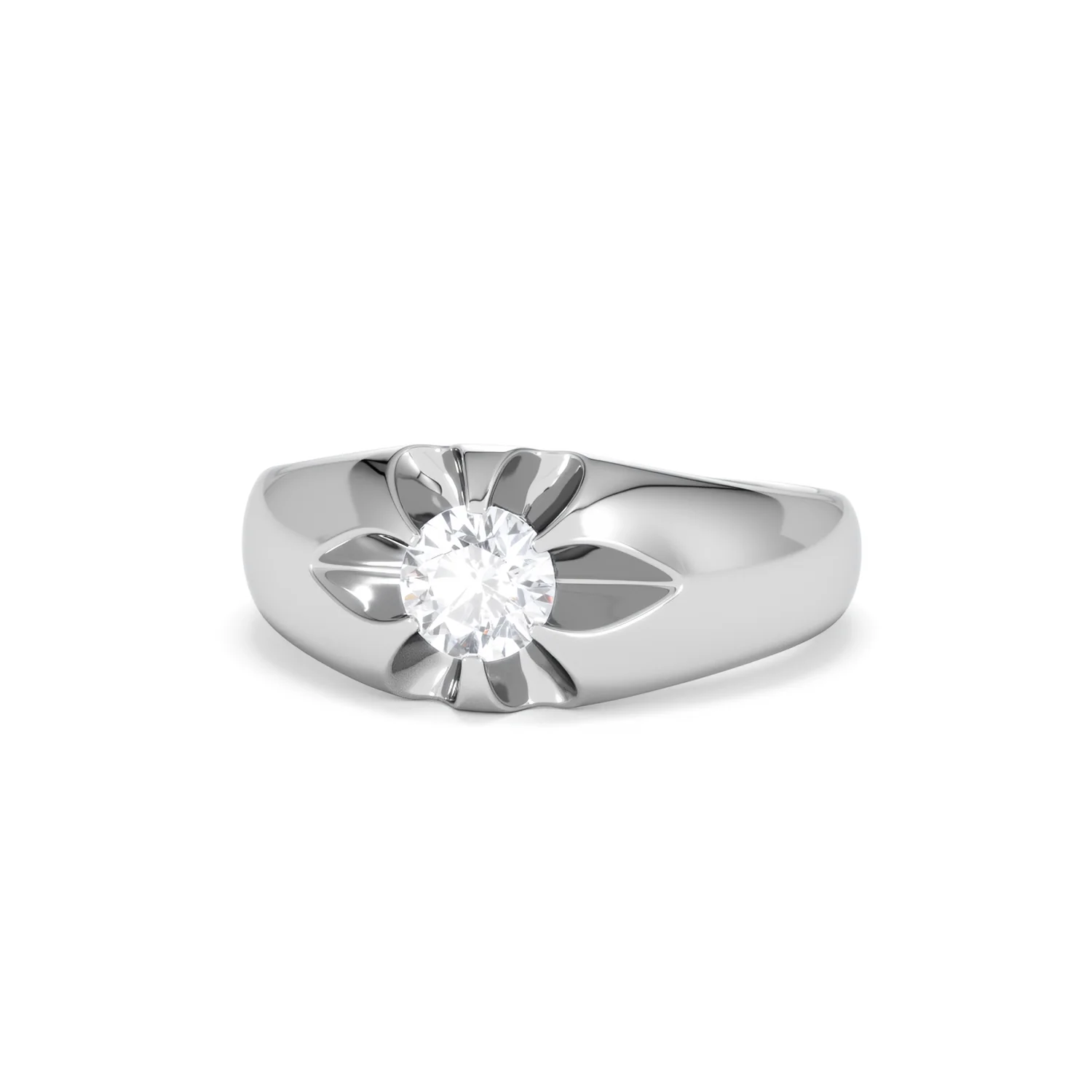Men's Lab Diamond Signet Ring 0.50ct Round Cut in 925 Silver - Image 85
