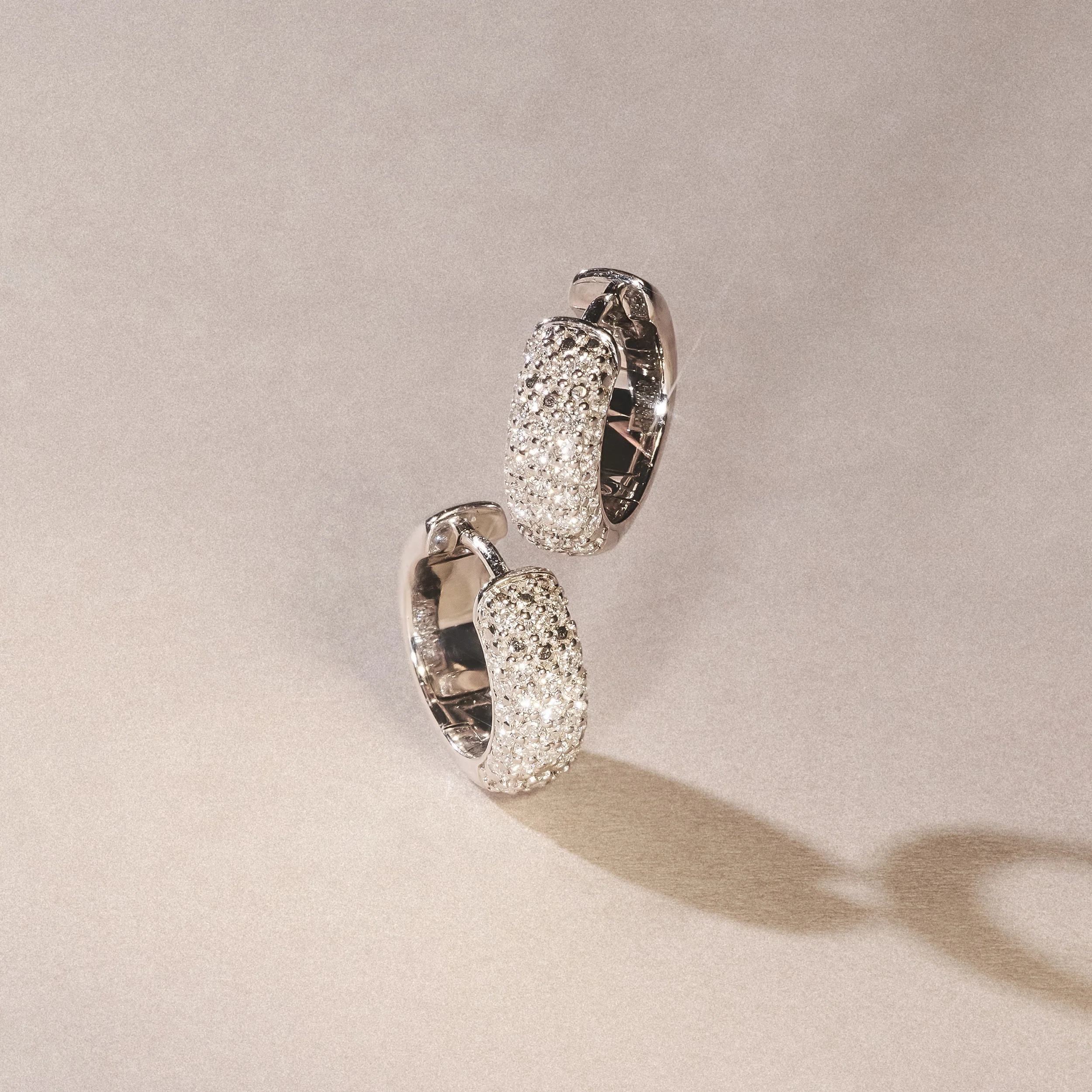 Micro Pave Huggies Lab Diamond Earrings 0.55ct in 925 Silver - Image 7