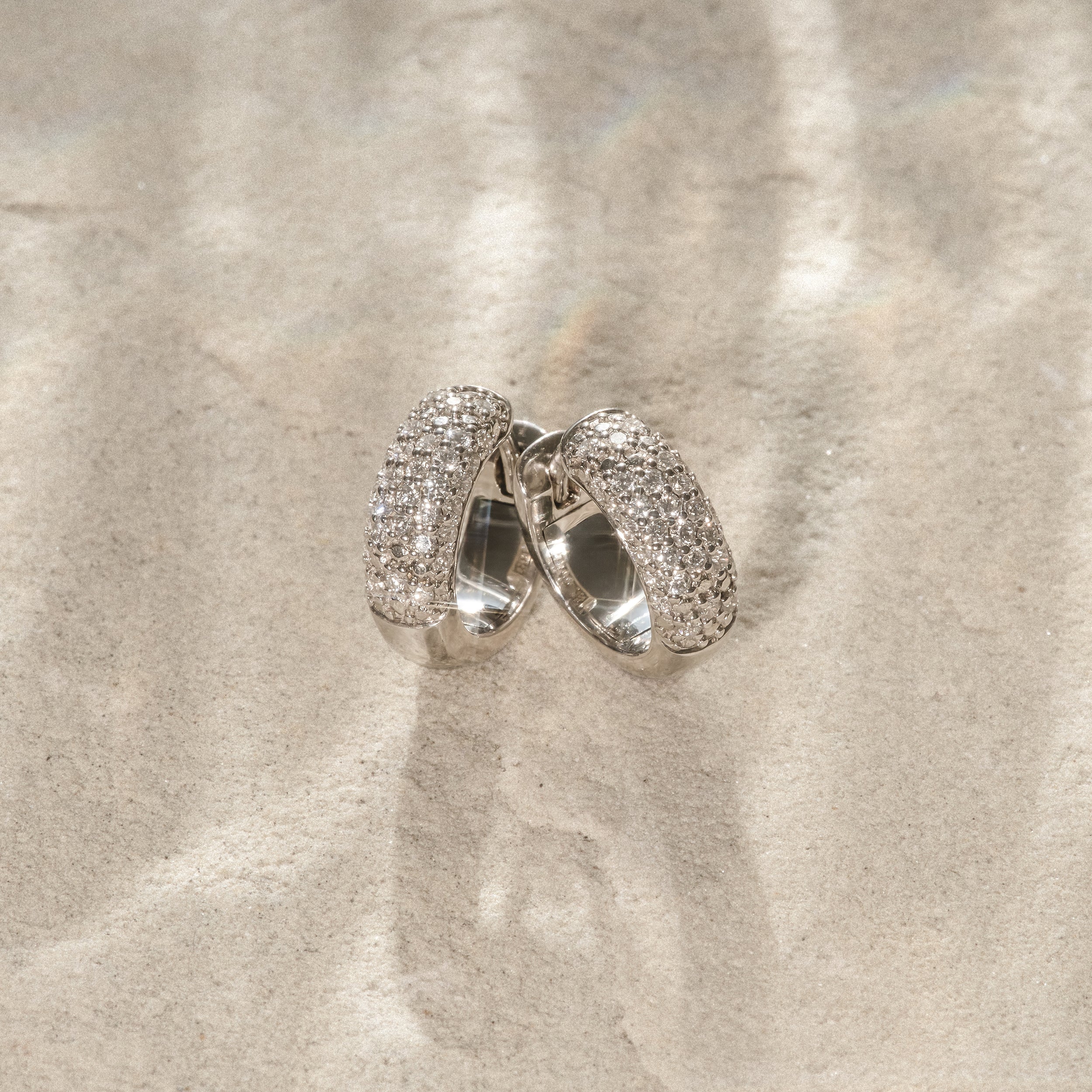 Micro Pave Huggies Lab Diamond Earrings 0.55ct in 925 Silver - Image 8