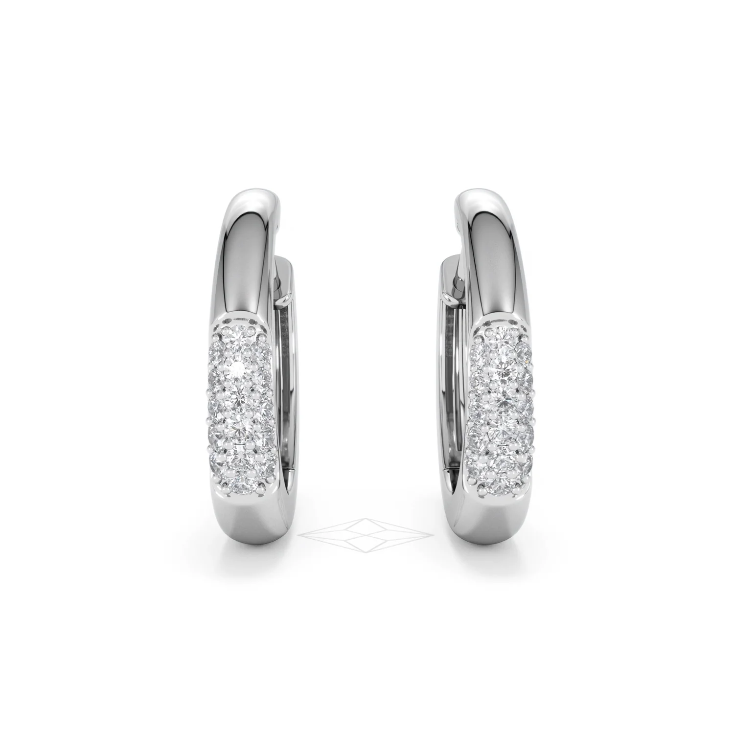 Short Micro Pavé Huggies Lab Diamond Earrings 0.25ct in 925 Silver - Image 9