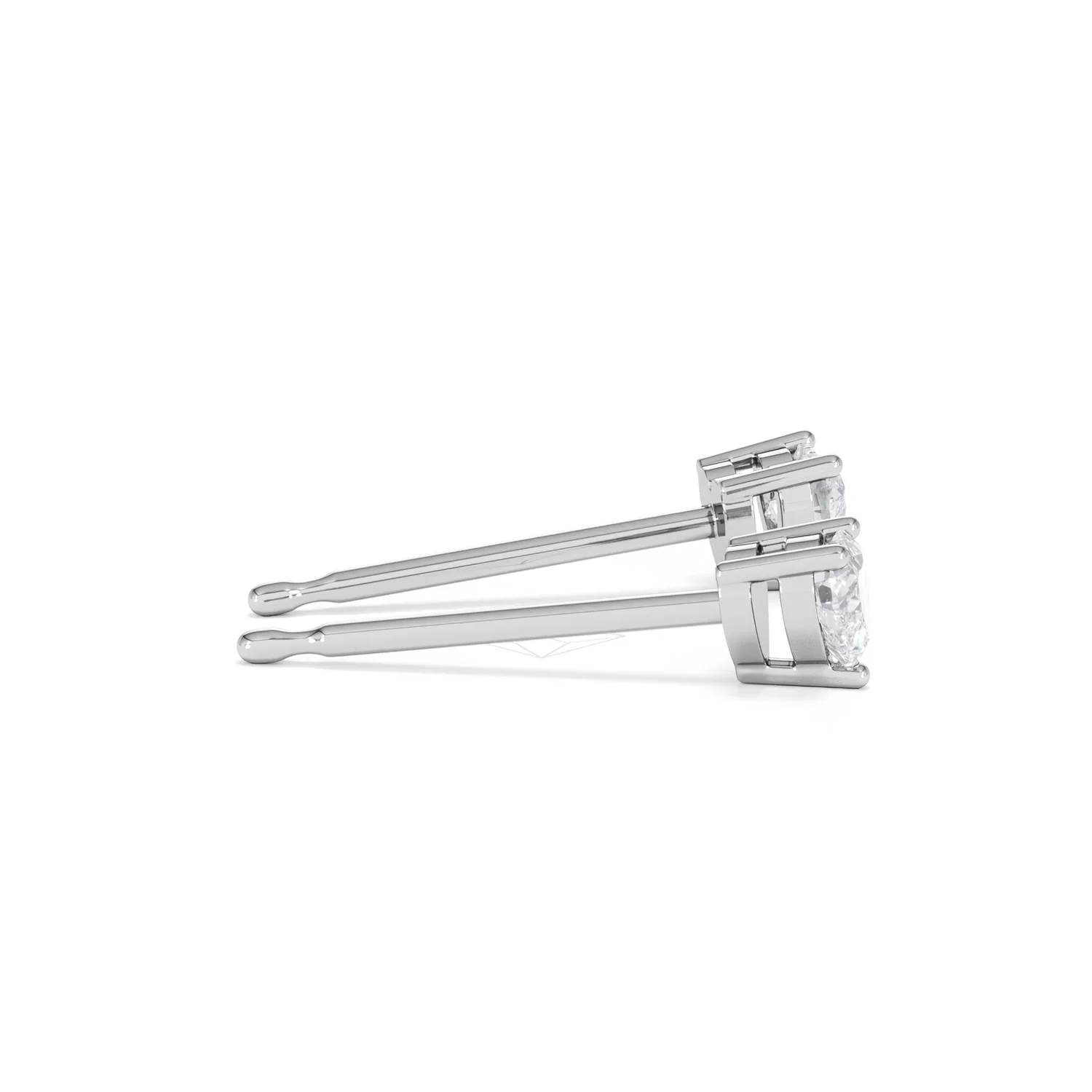 Naomi Heart Cut Lab Diamond Stud Earrings 0.30ct H/SI in 925 Silver - Image 30