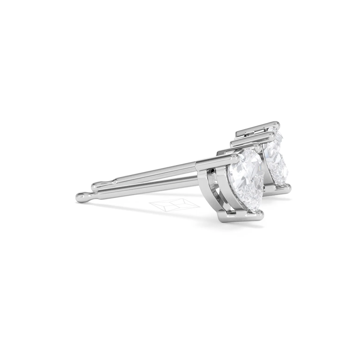 Naomi Heart Cut Lab Diamond Stud Earrings 1.00ct H/SI in 9K White Gold - Image 26