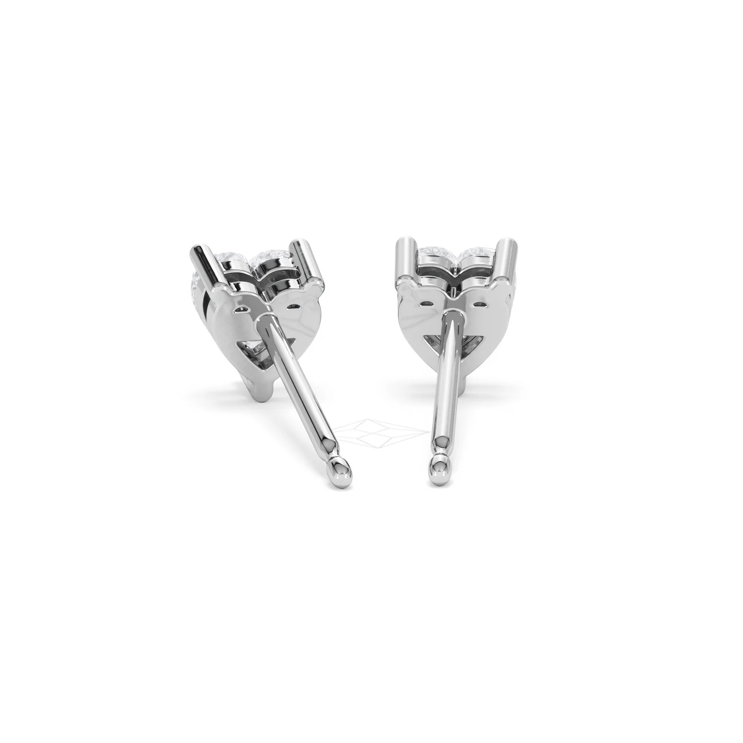 Naomi Heart Cut Lab Diamond Stud Earrings 1.00ct H/SI in 9K White Gold - Image 51