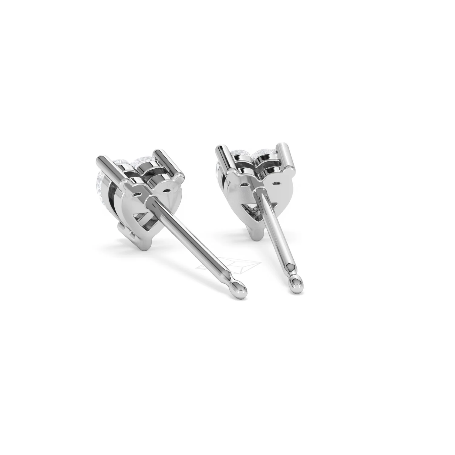 Naomi Heart Cut Lab Diamond Stud Earrings 1.00ct H/SI in 9K White Gold - Image 54
