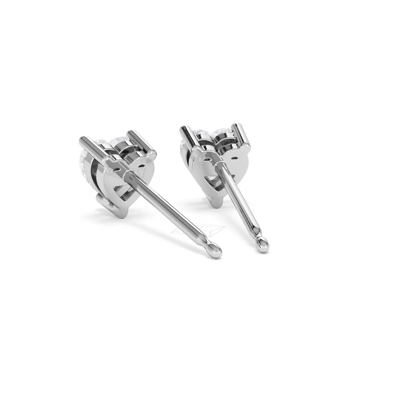 Naomi Heart Cut Lab Diamond Stud Earrings 1.00ct H/SI in 9K White Gold - Image 55