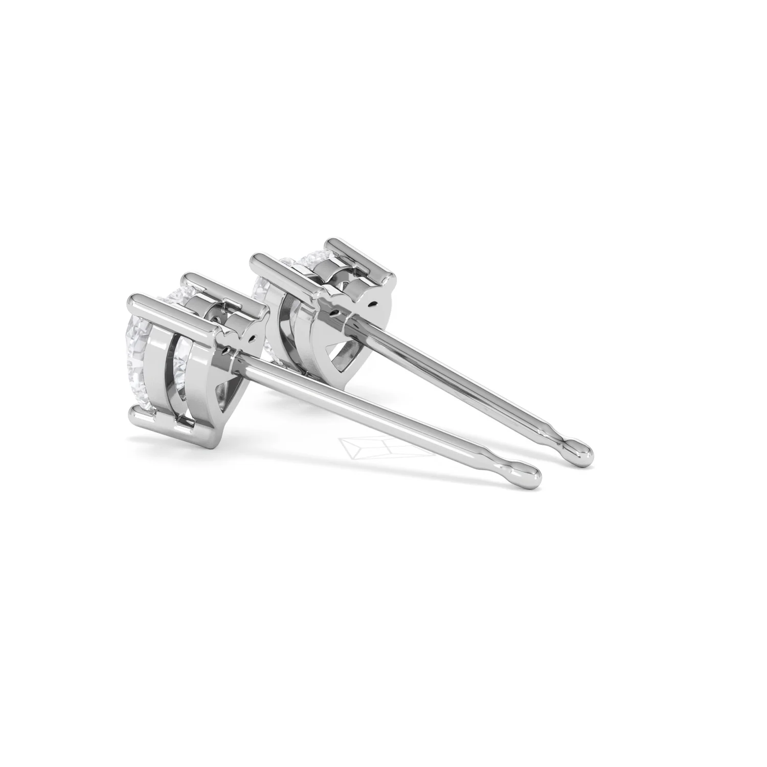 Naomi Heart Cut Lab Diamond Stud Earrings 1.00ct H/SI in 9K White Gold - Image 62