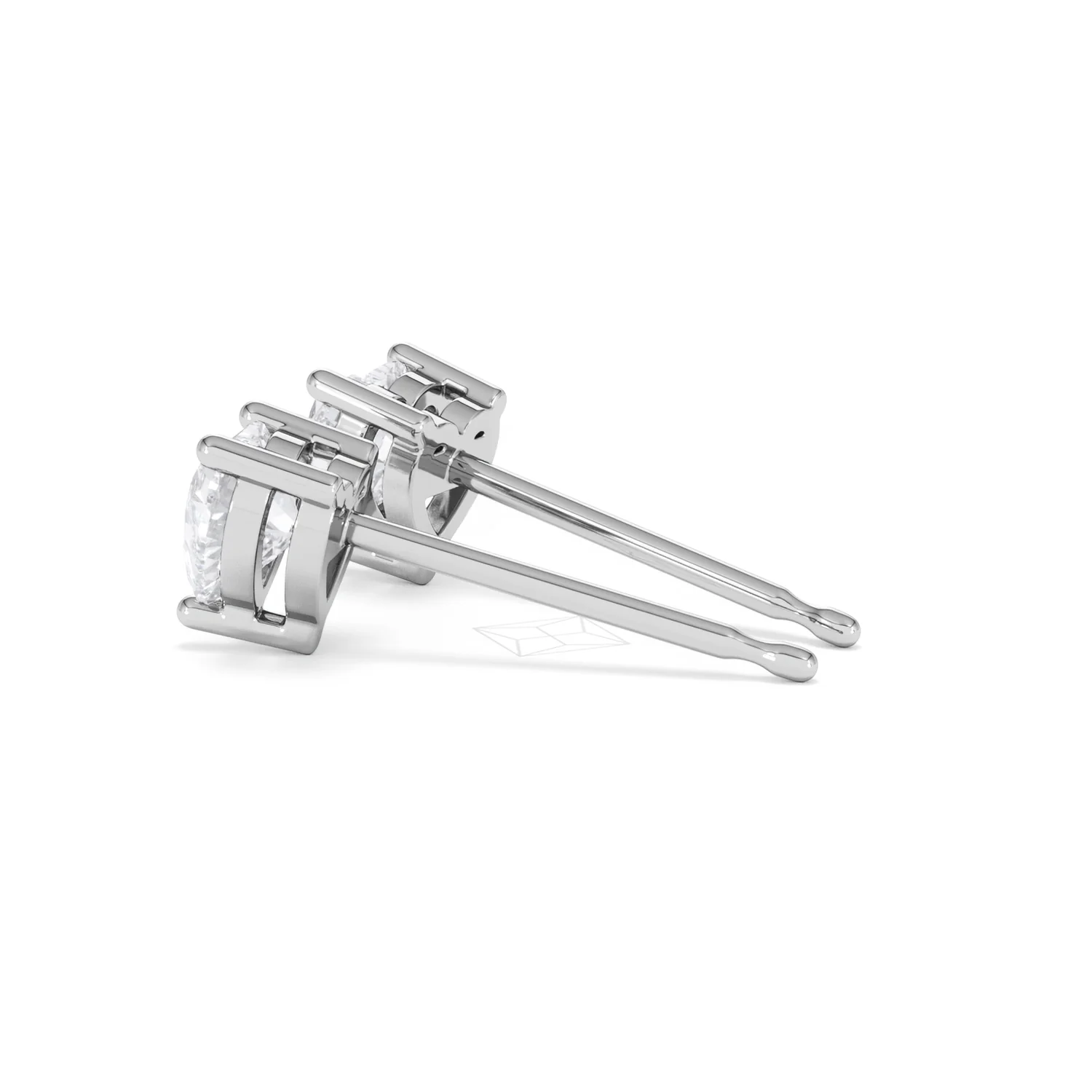 Naomi Heart Cut Lab Diamond Stud Earrings 1.00ct H/SI in 9K White Gold - Image 65