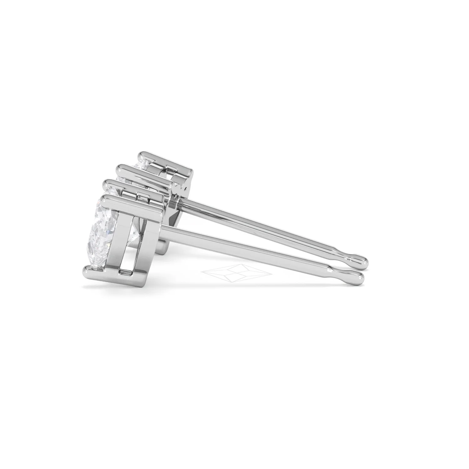 Naomi Heart Cut Lab Diamond Stud Earrings 1.00ct H/SI in 9K White Gold - Image 68