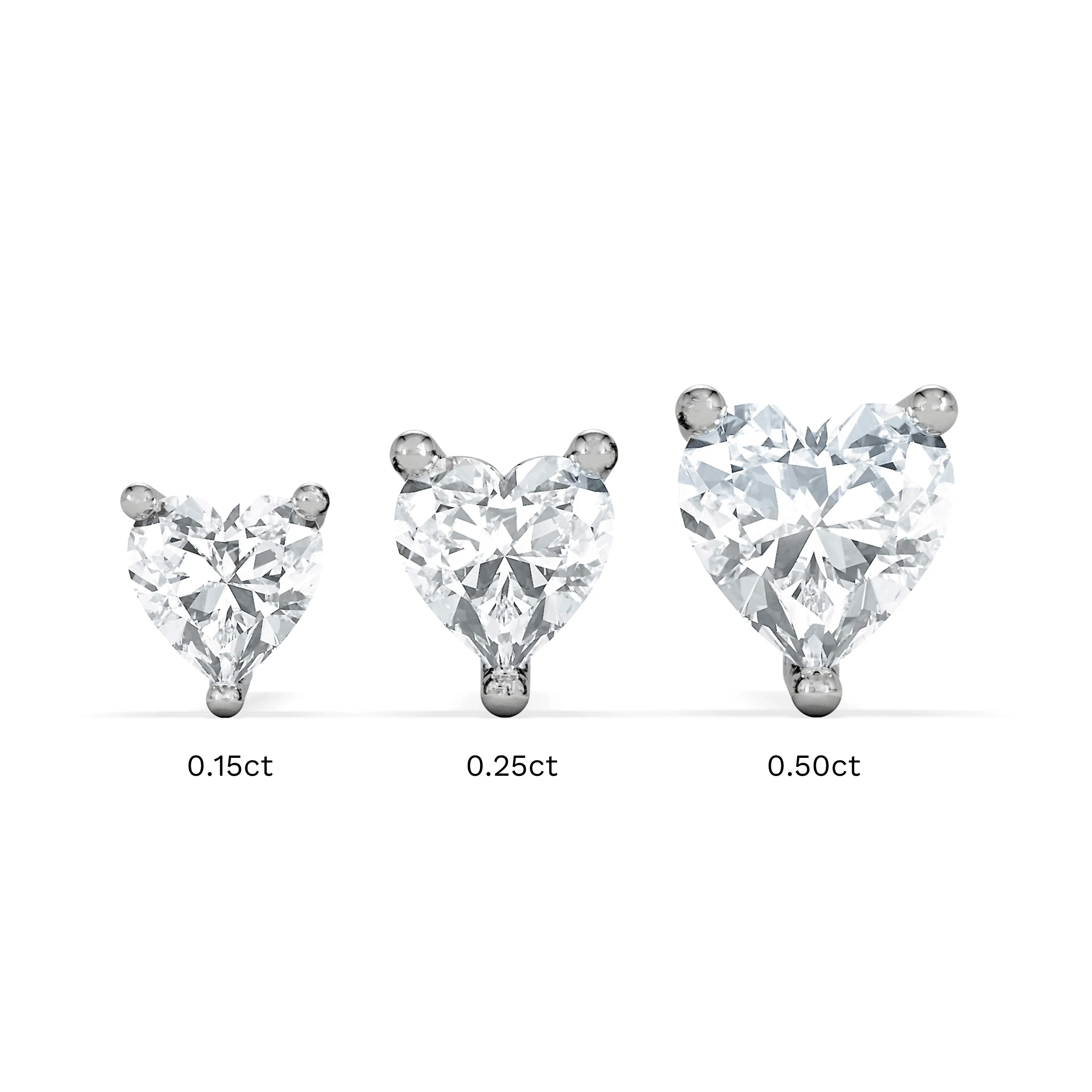 Naomi Heart Cut Lab Diamond Stud Earrings 1.00ct H/SI in 9K White Gold - Image 7