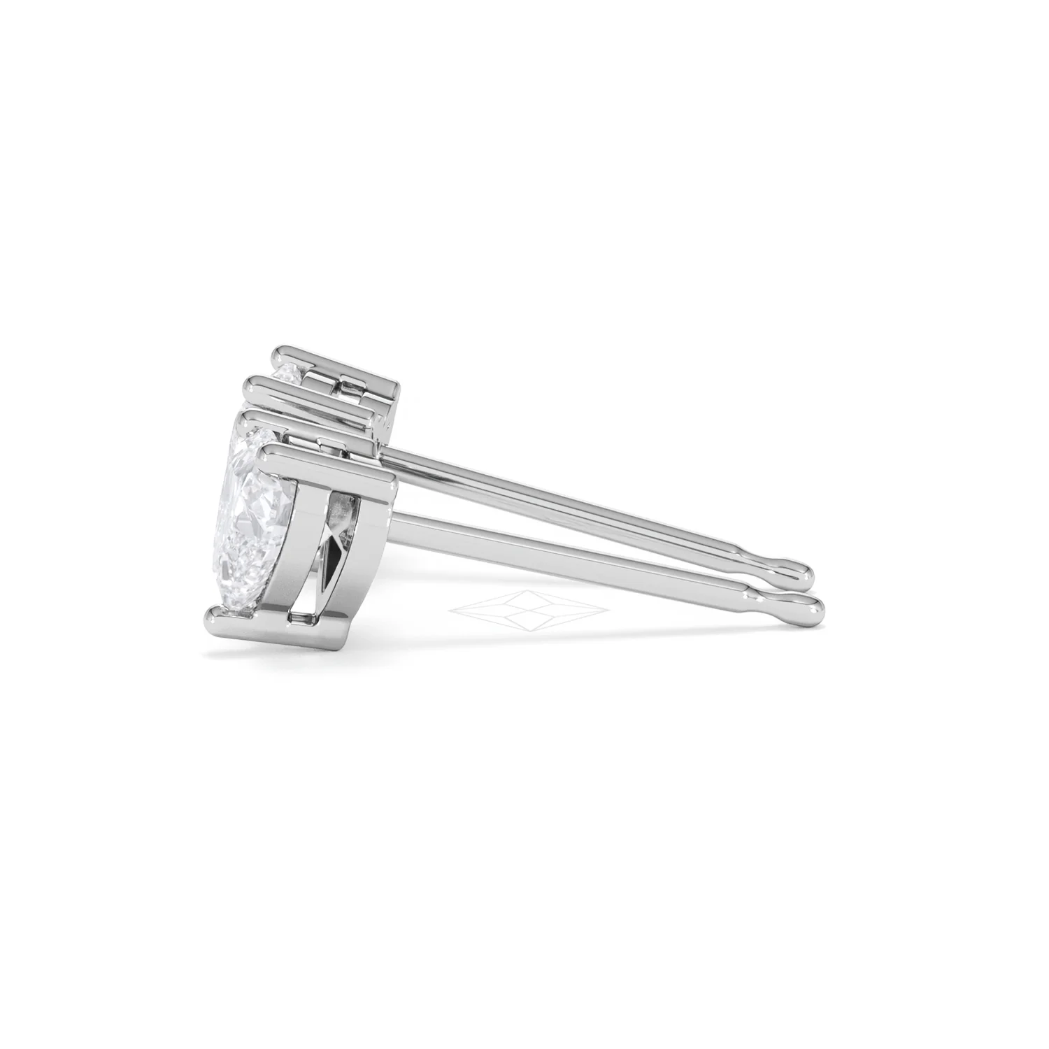 Naomi Heart Cut Lab Diamond Stud Earrings 1.00ct H/SI in 9K White Gold - Image 70