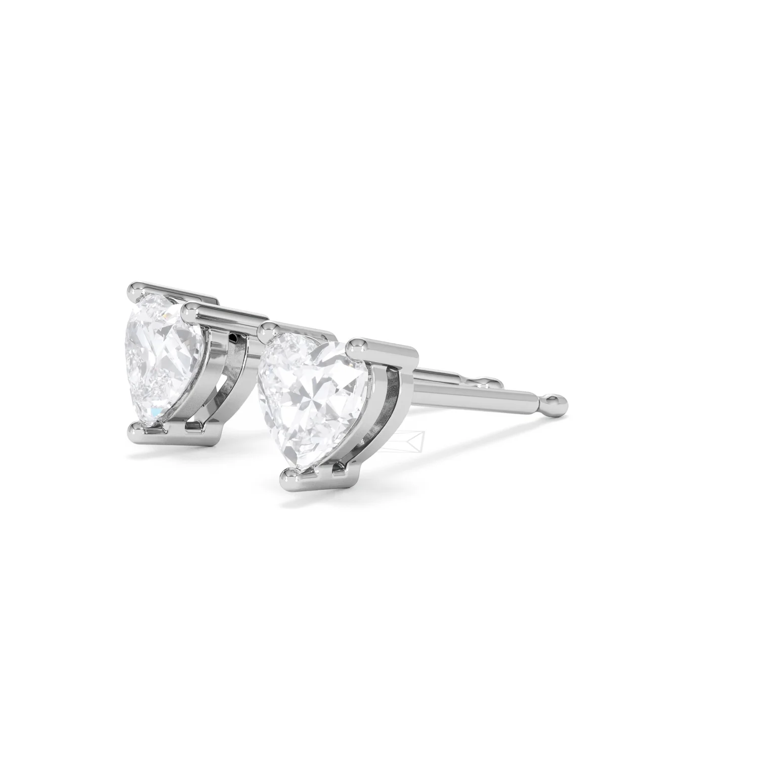 Naomi Heart Cut Lab Diamond Stud Earrings 1.00ct H/SI in 9K White Gold - Image 79