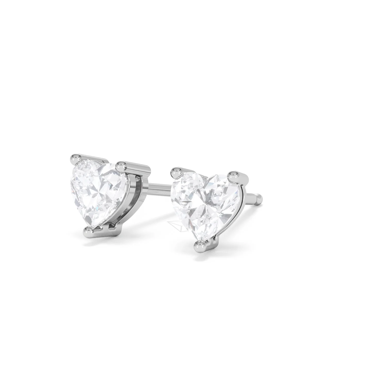 Naomi Heart Cut Lab Diamond Stud Earrings 1.00ct H/SI in 9K White Gold - Image 84