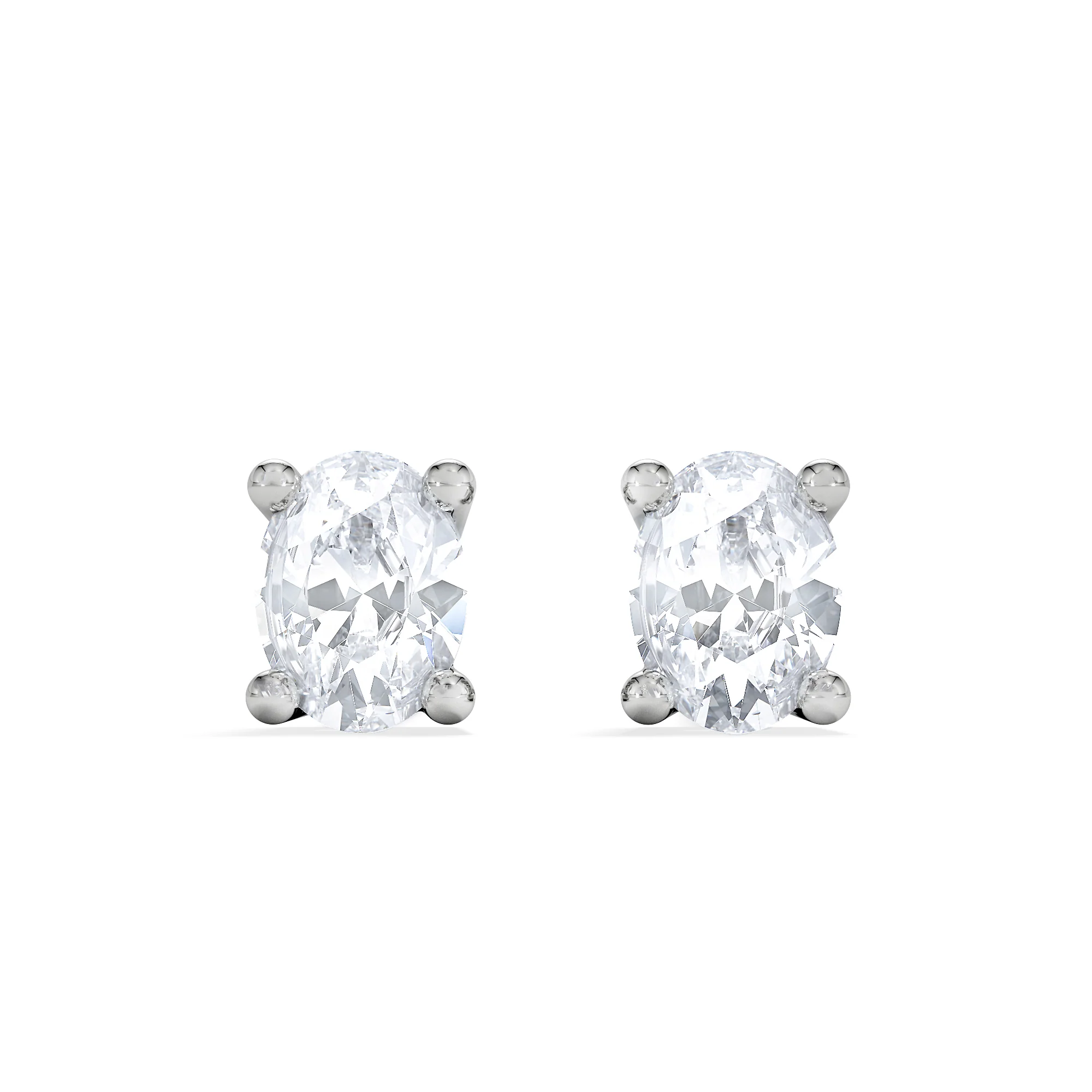 Naomi Oval Cut Lab Diamond Stud Earrings 0.30ct H/SI in 925 Silver