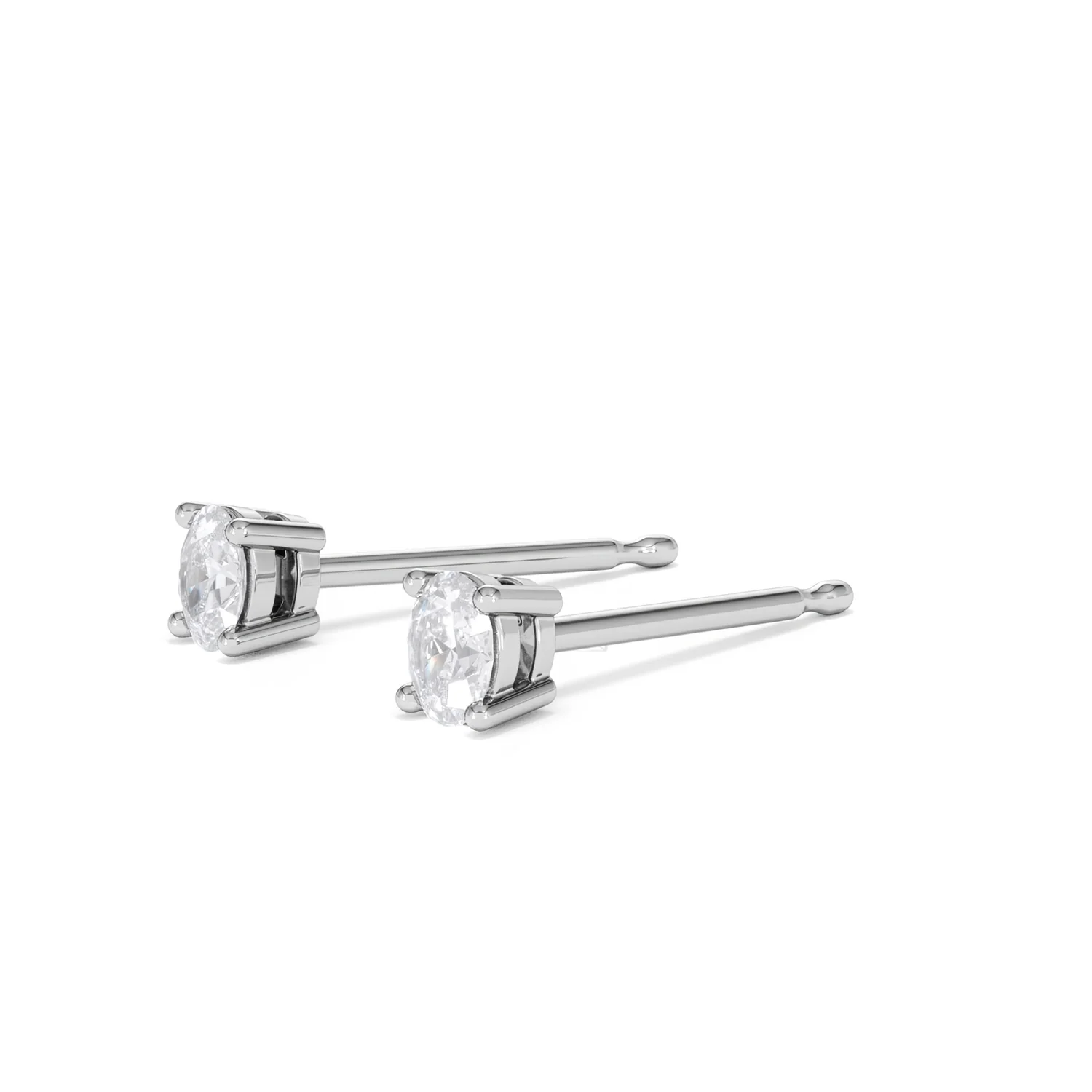 Naomi Oval Cut Lab Diamond Stud Earrings 0.30ct H/SI in 925 Silver - Image 79