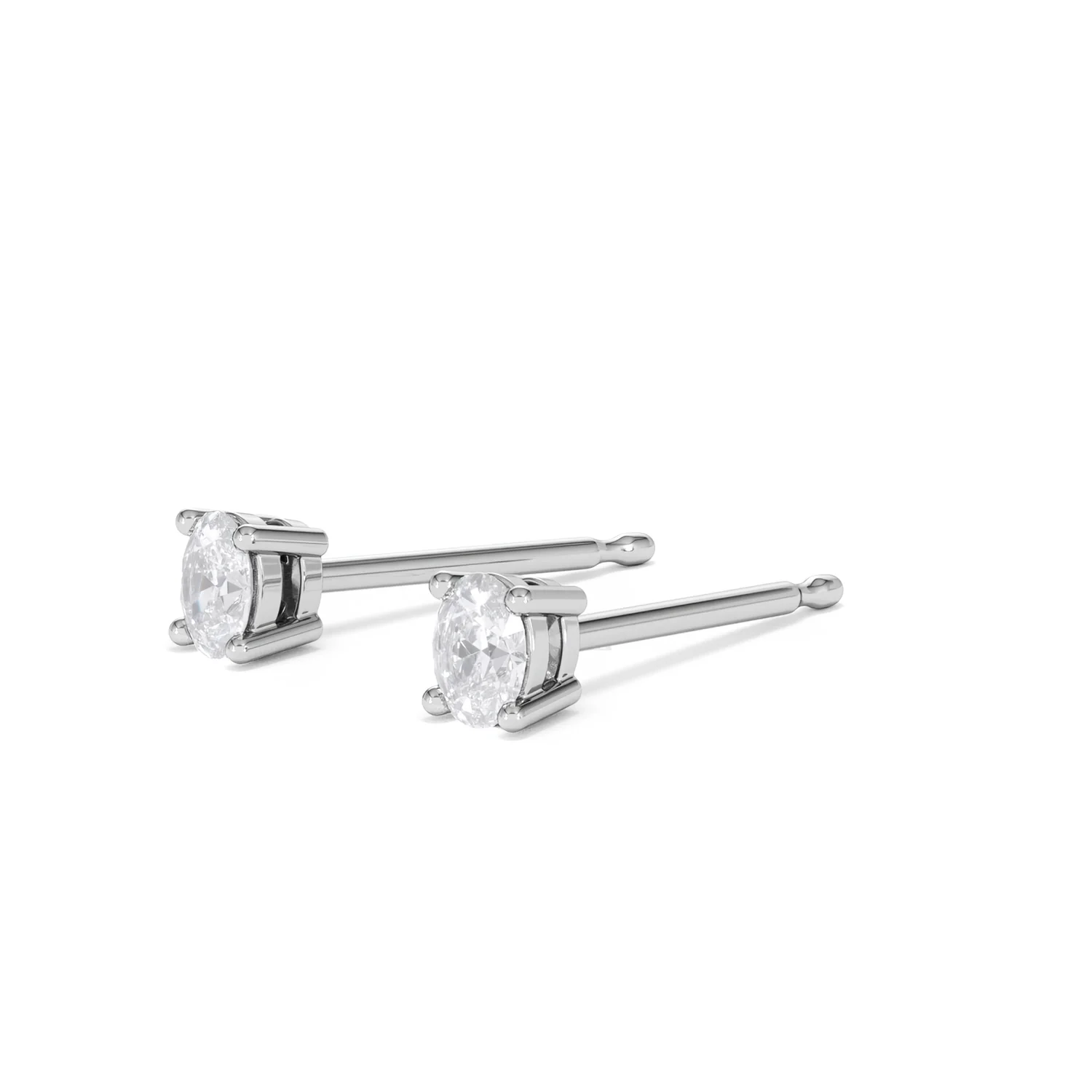 Naomi Oval Cut Lab Diamond Stud Earrings 0.30ct H/SI in 925 Silver - Image 80