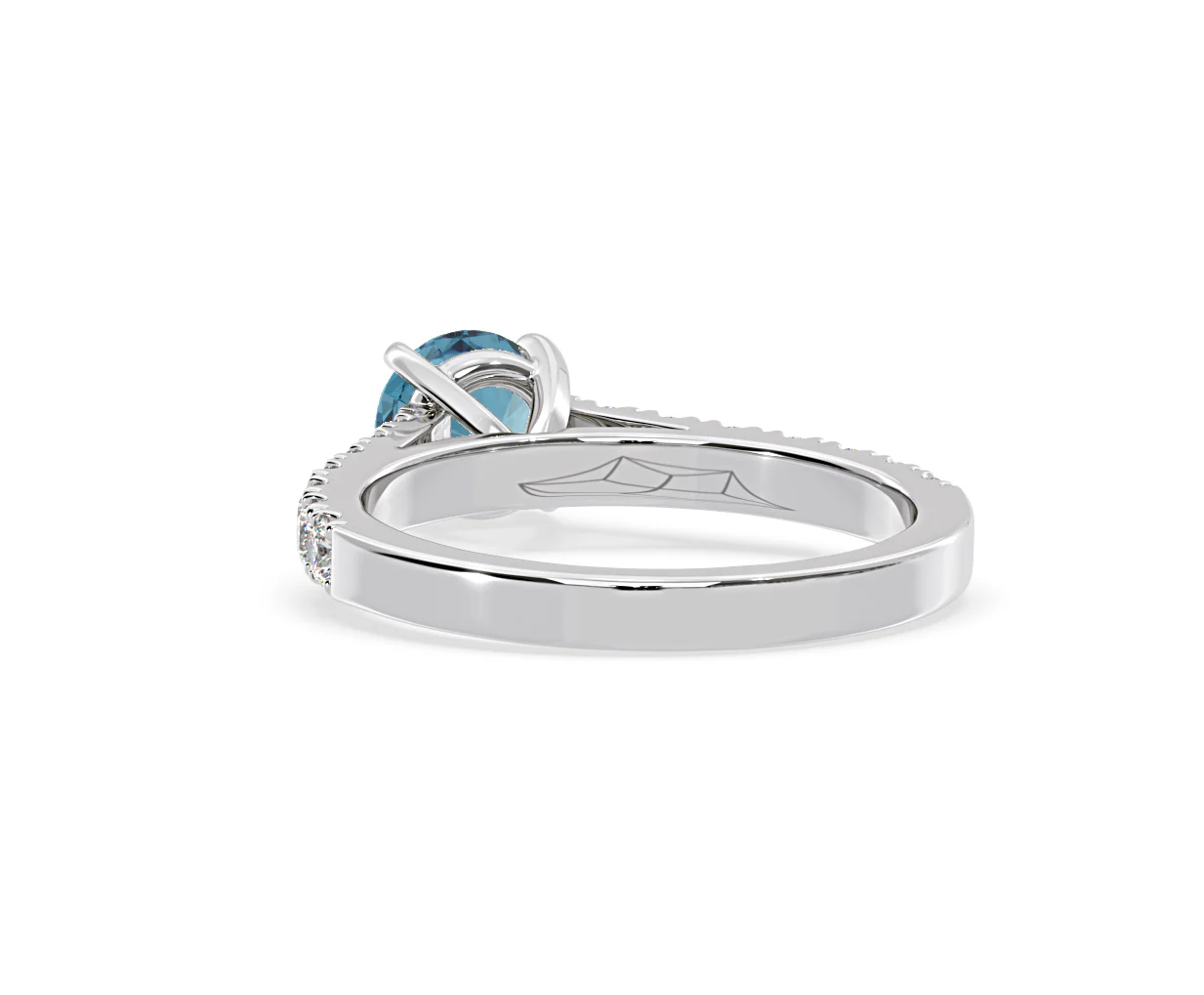Natalia Blue Lab Diamond 1.50ct Side Stone Ring in Platinum - Elara Collection - Image 42