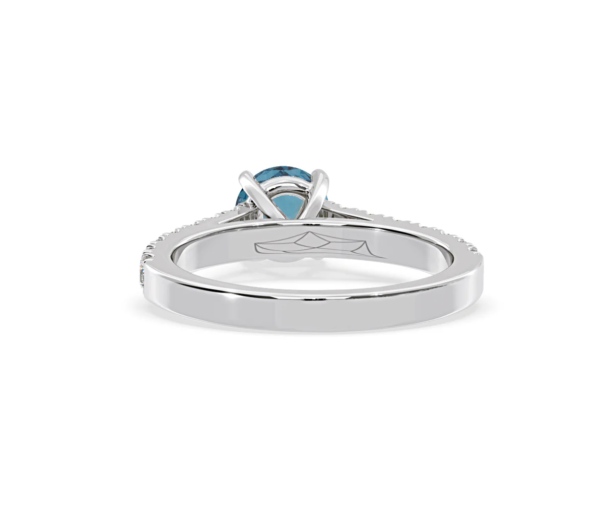 Natalia Blue Lab Diamond 1.50ct Side Stone Ring in Platinum - Elara Collection - Image 45