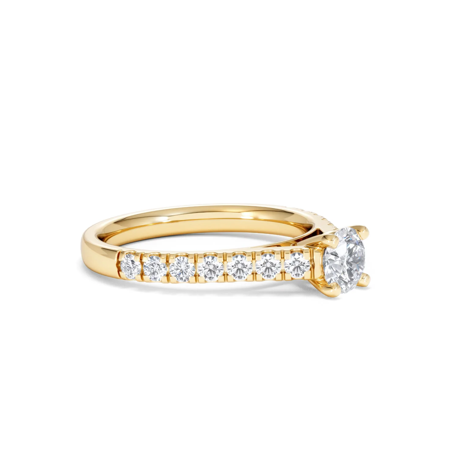 Natalia Diamond Engagement Side Stone Ring 18K Gold 0.91CT G/VS2 - Image 19