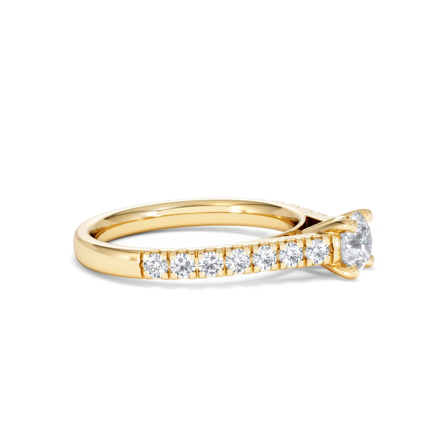 Natalia Diamond Engagement Side Stone Ring 18K Gold 0.91CT G/VS2 - Image 23