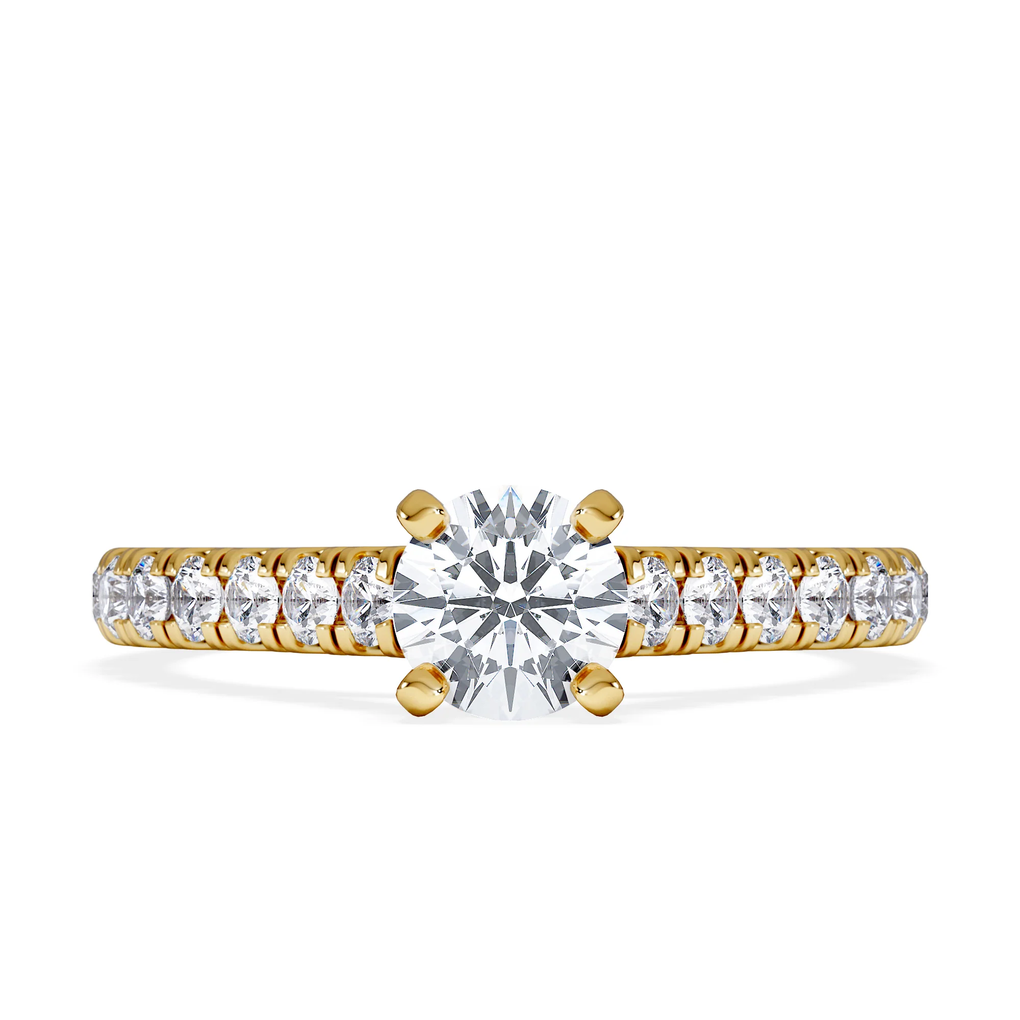 Natalia Diamond Engagement Side Stone Ring 18K Gold 0.91CT G/VS2 - Image 6