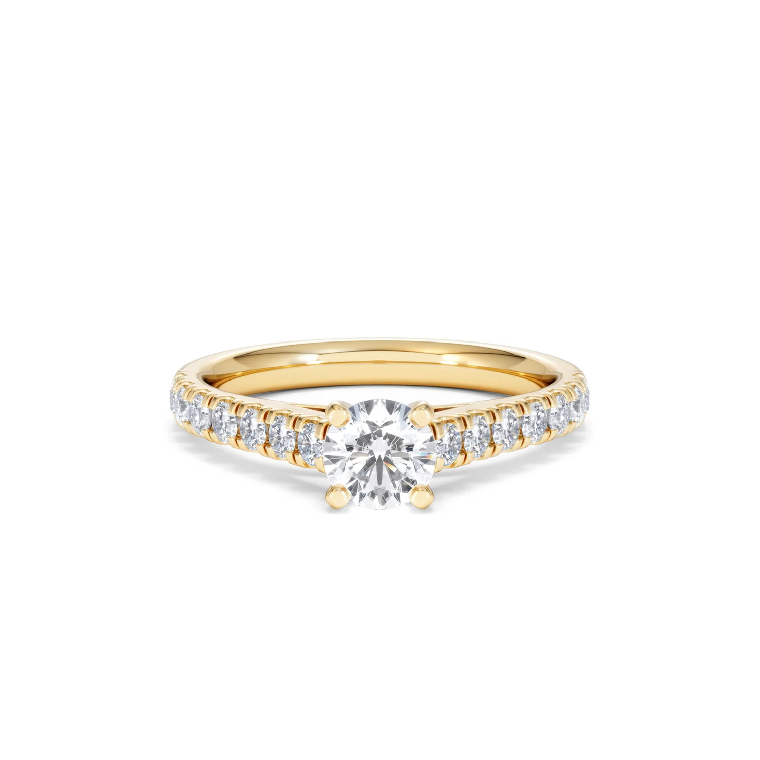 Natalia Diamond Engagement Side Stone Ring 18K Gold 0.91CT G/VS2 - Image 8