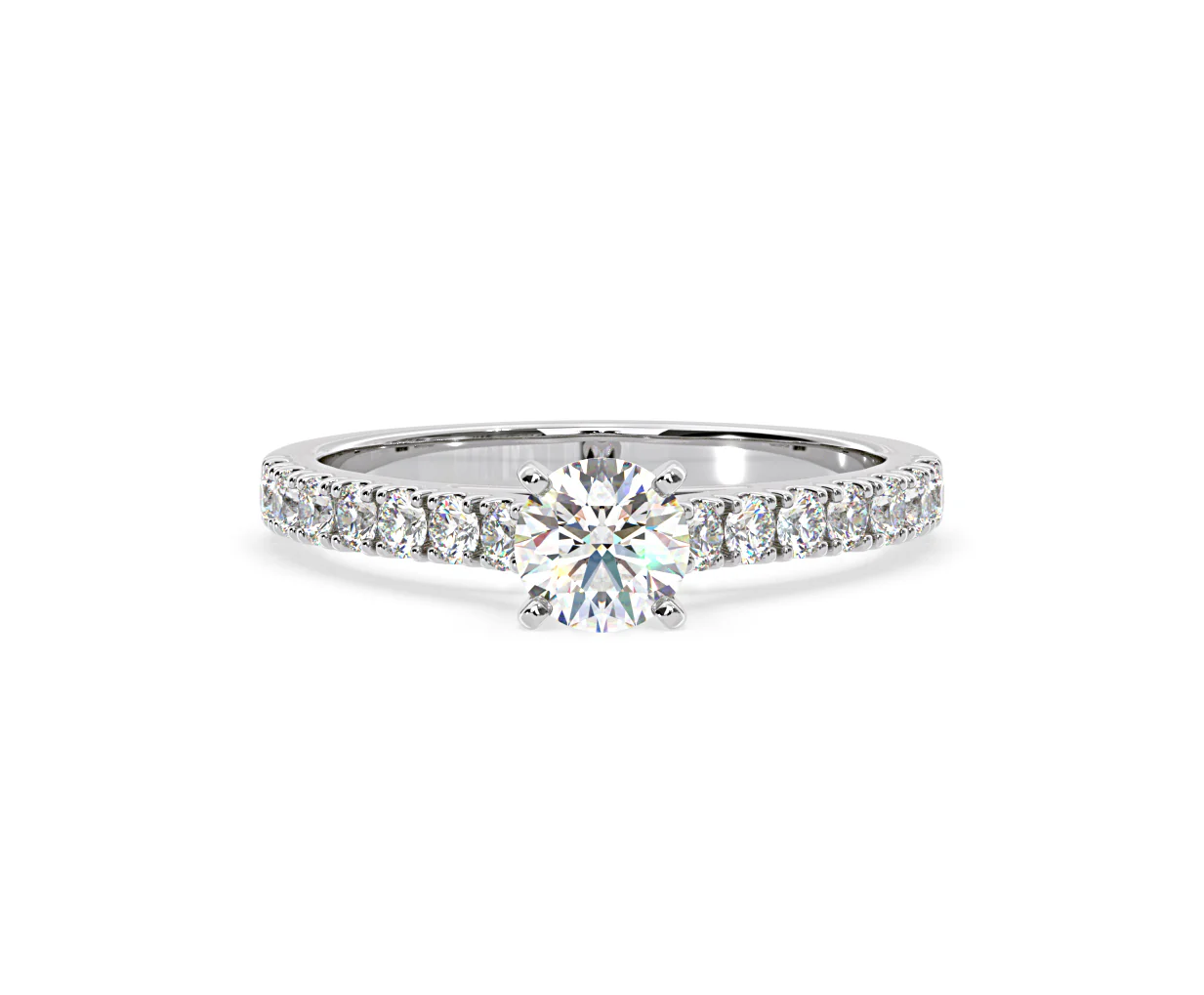 Natalia Lab Diamond Engagement Side Stone Ring 18KW Gold 0.91CT F/VS1 - Image 88