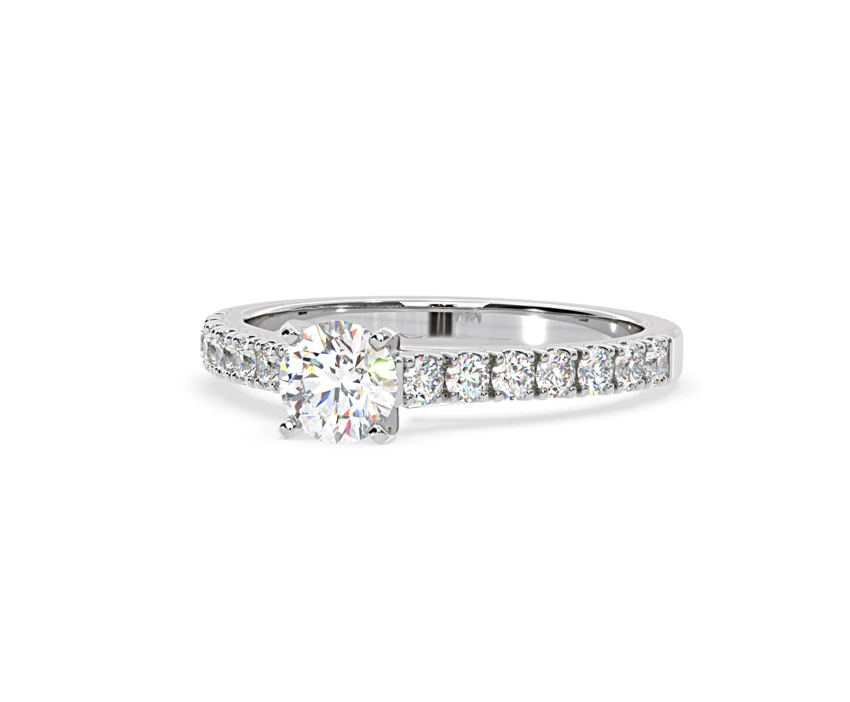 Natalia Lab Diamond Engagement Side Stone Ring 18KW Gold 0.91CT F/VS1 - Image 92